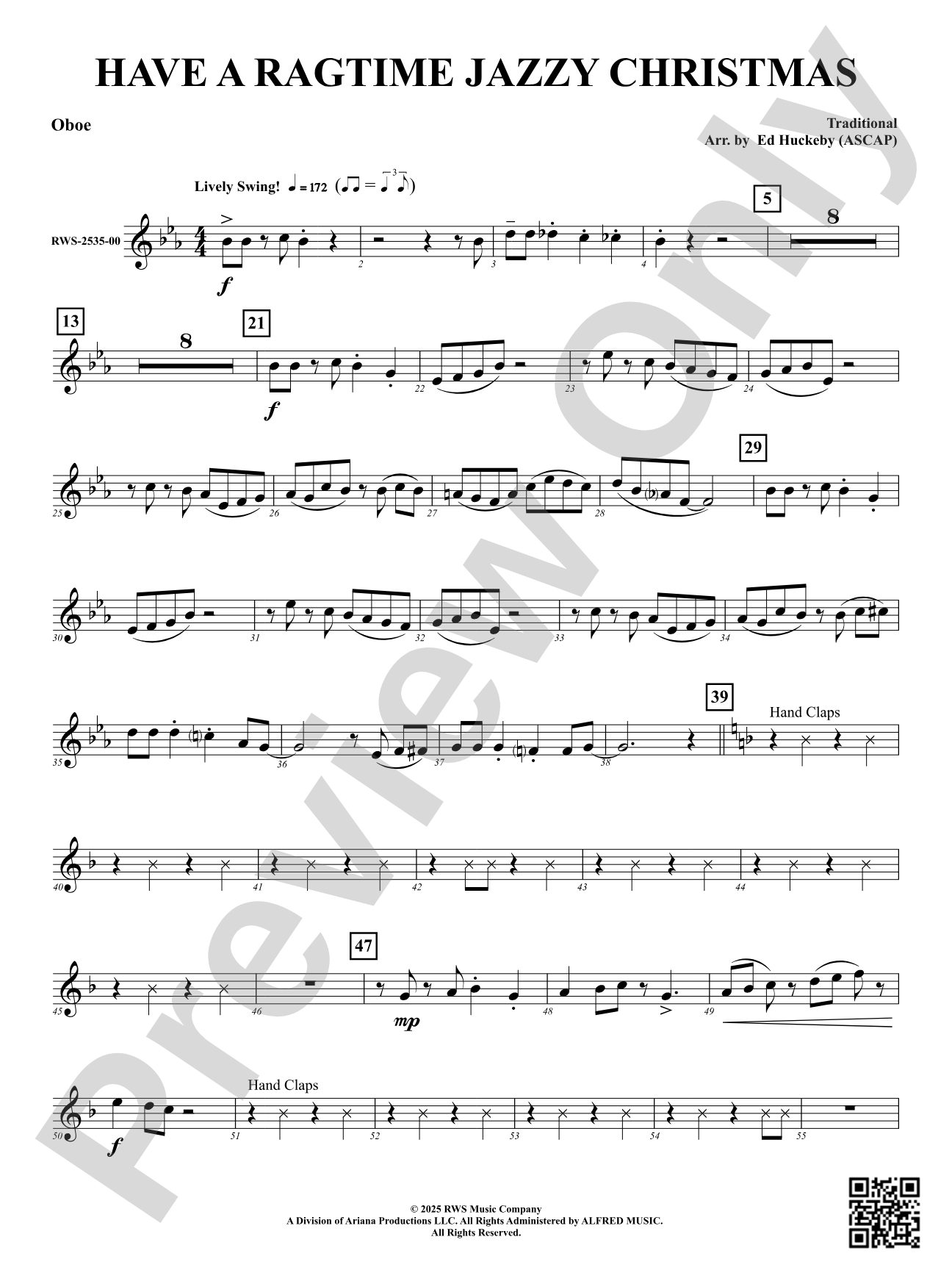 Have a Ragtime Jazzy Christmas: Oboe