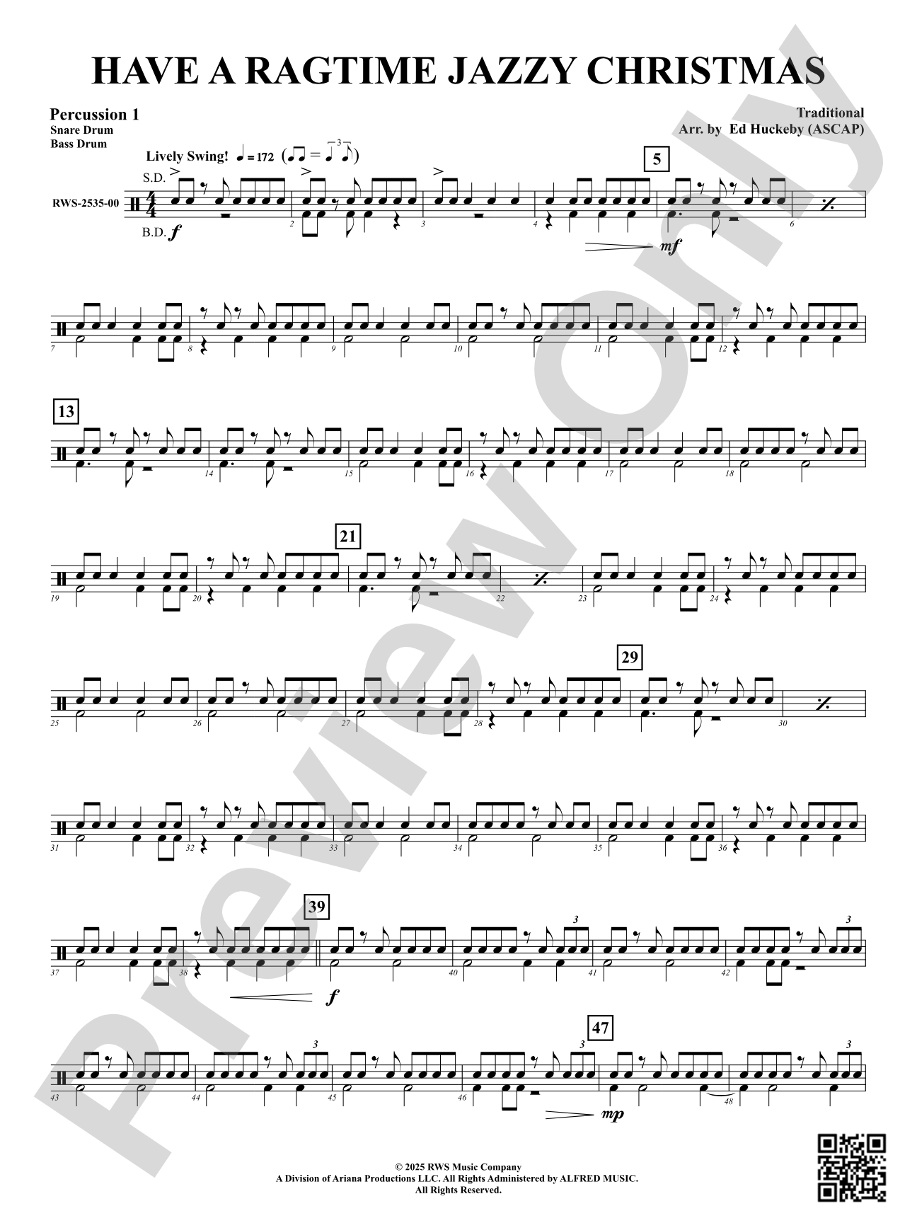 Have a Ragtime Jazzy Christmas: 1st Percussion
