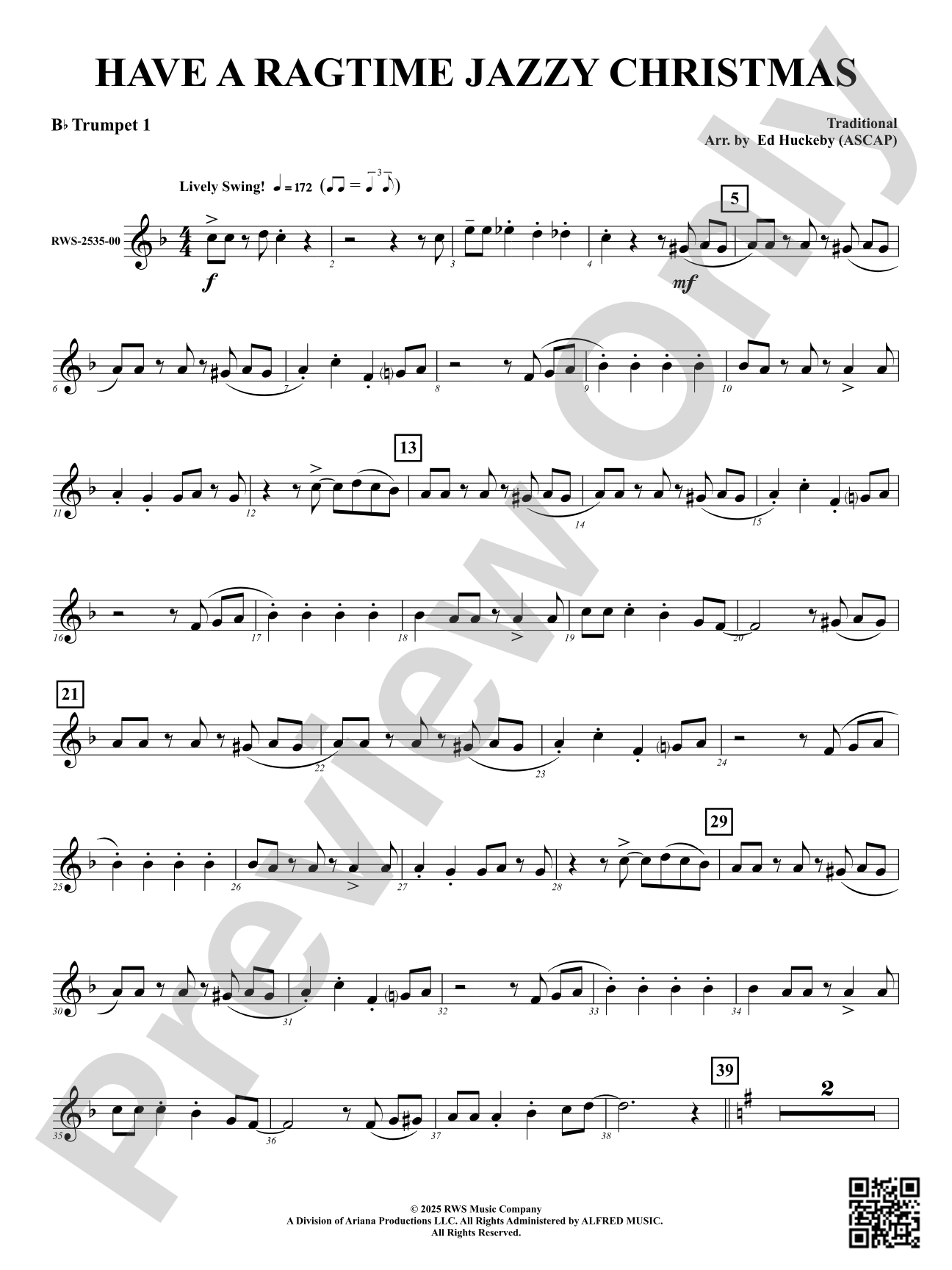 Have a Ragtime Jazzy Christmas: 1st B-flat Trumpet