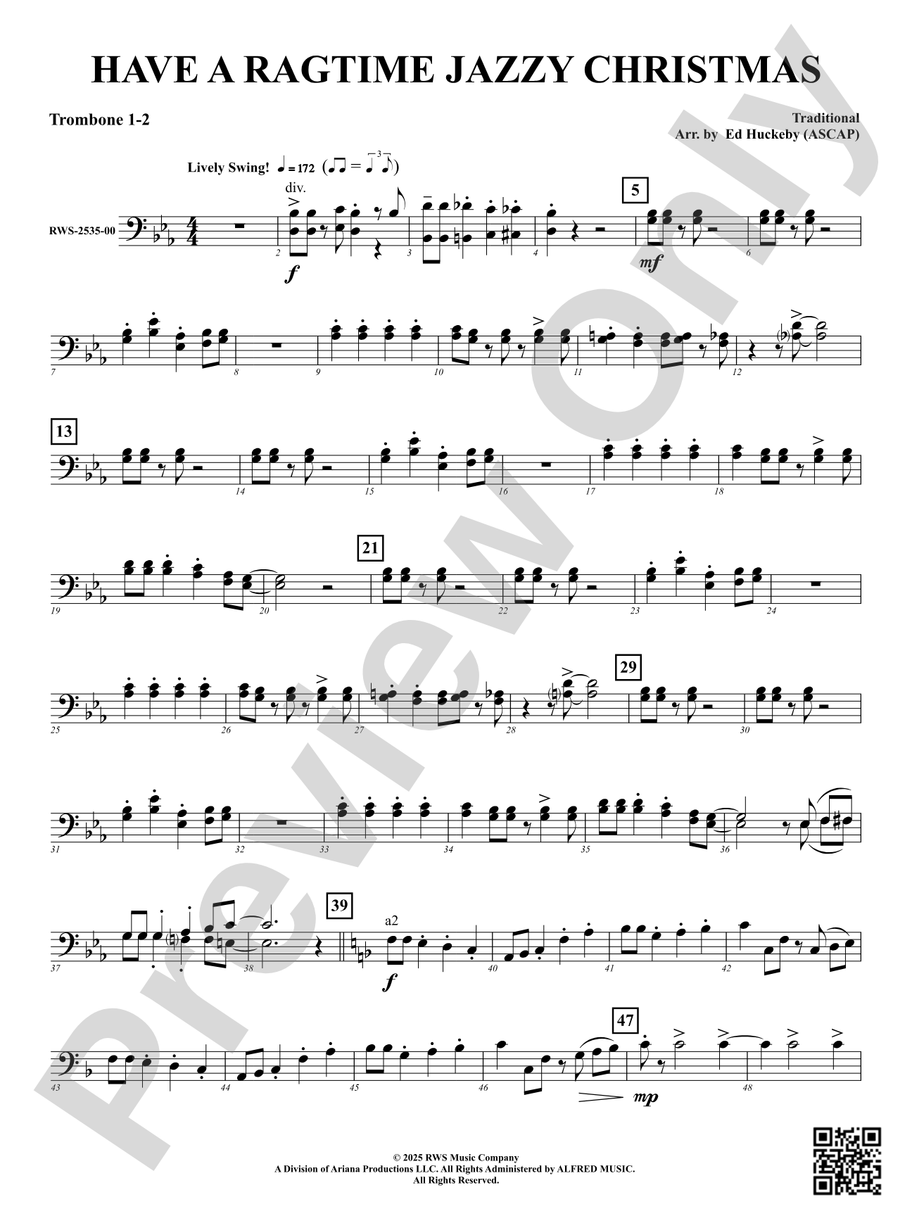 Have a Ragtime Jazzy Christmas: 1st & 2nd Trombone