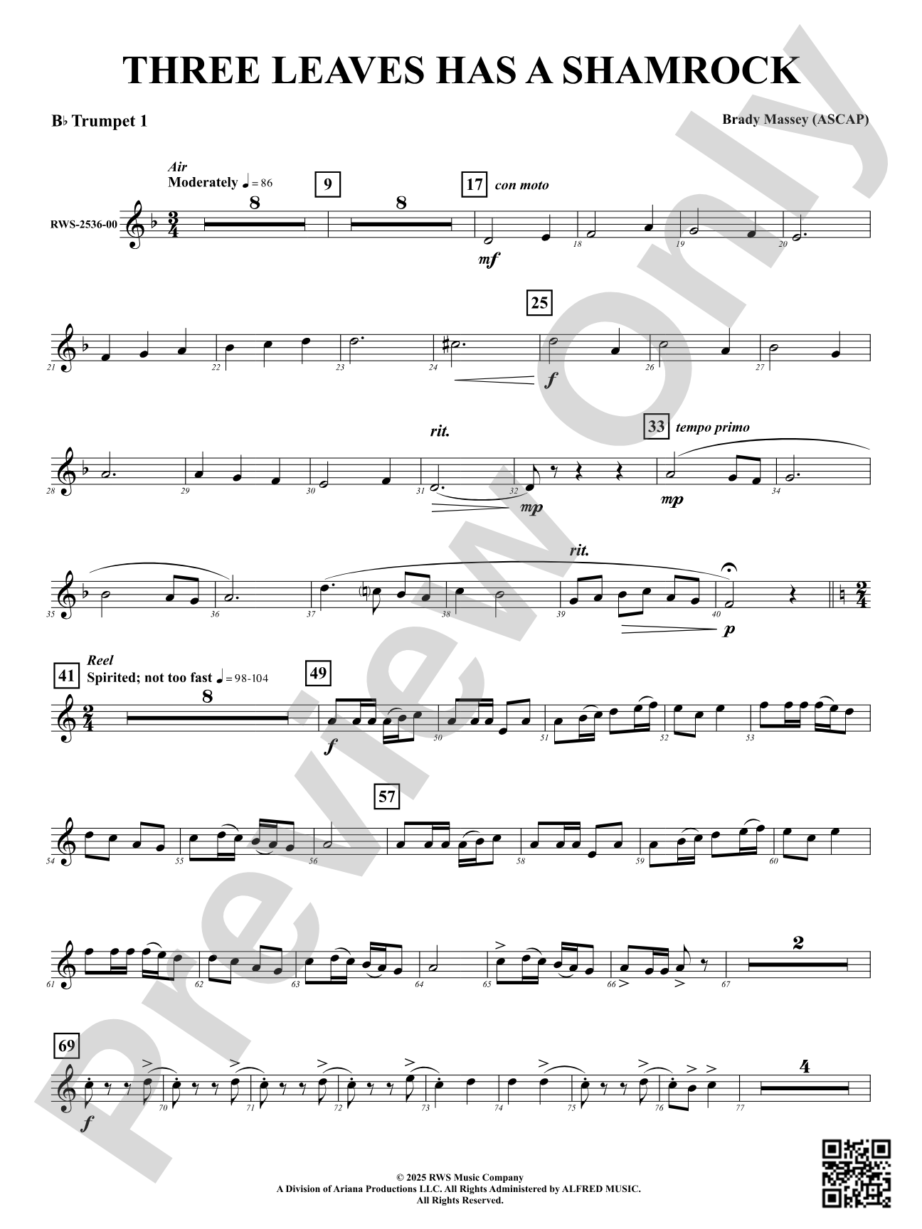 Three Leaves Has A Shamrock: 1st B-flat Trumpet