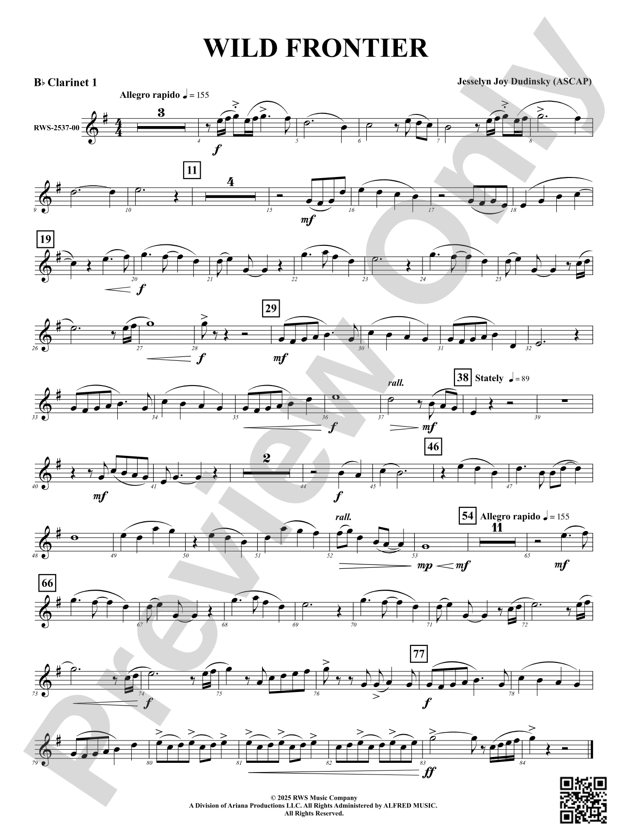 Wild Frontier: 1st B-flat Clarinet