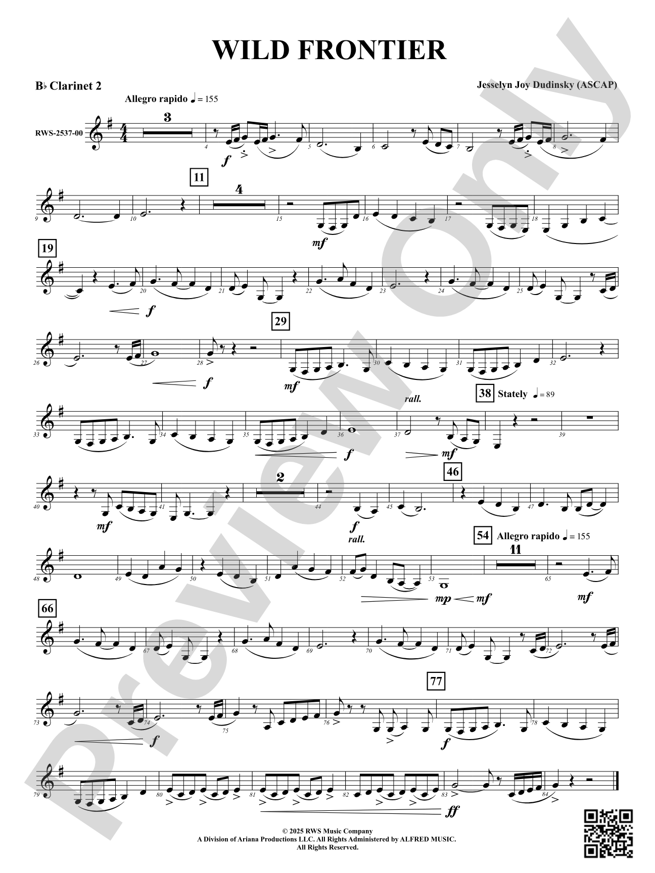 Wild Frontier: 2nd B-flat Clarinet