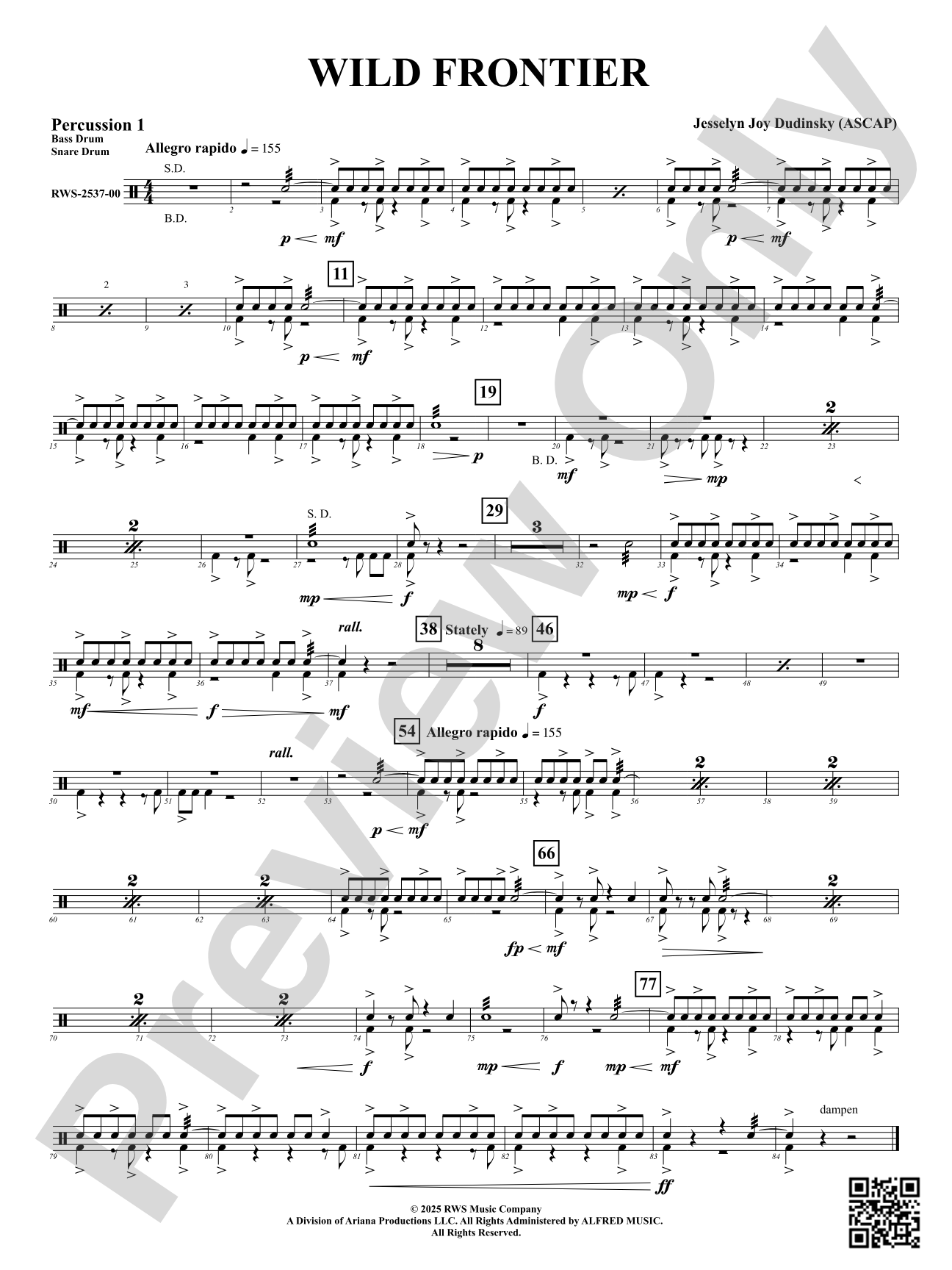 Wild Frontier: 1st Percussion