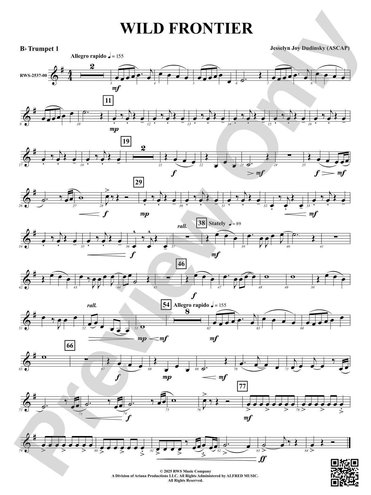 Wild Frontier: 1st B-flat Trumpet