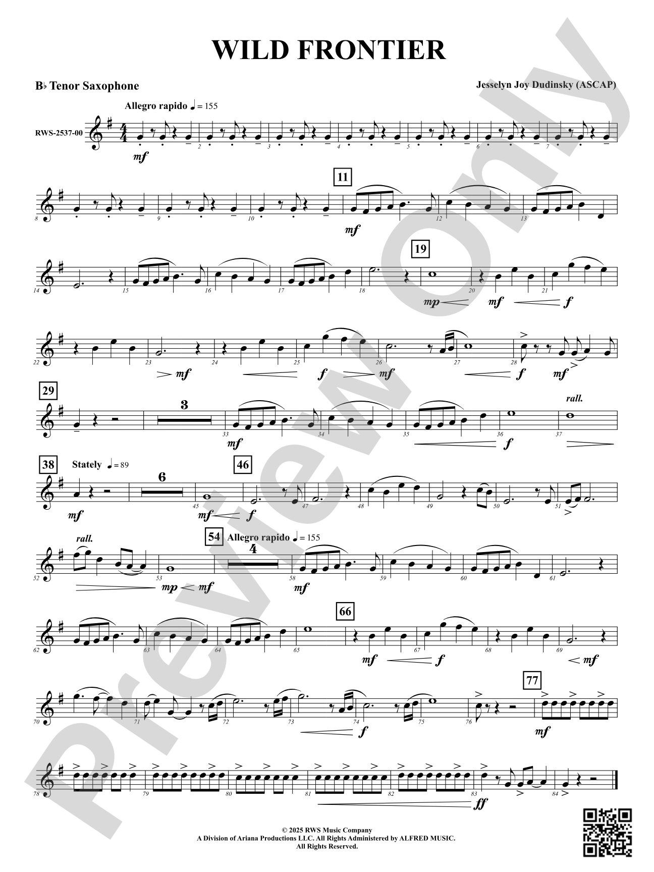 Wild Frontier: B-flat Tenor Saxophone