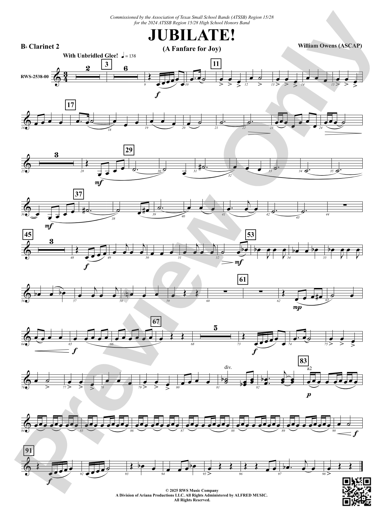 Jubilate! (A Fanfare for Joy): 2nd B-flat Clarinet