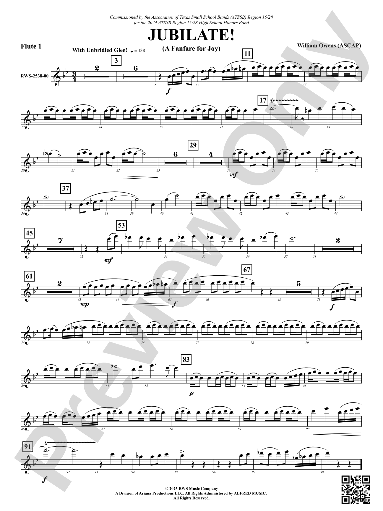 Jubilate! (A Fanfare for Joy): 1st Flute