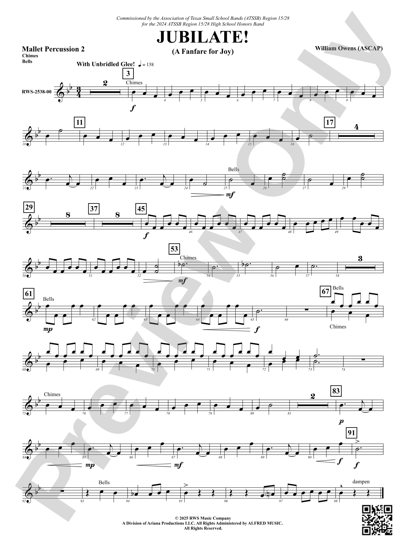 Jubilate! (A Fanfare for Joy): 2nd Mallet Percussion