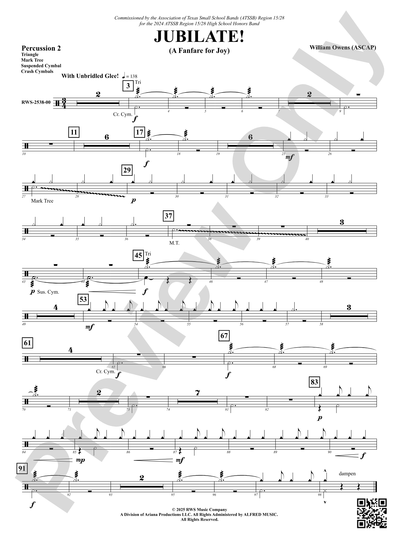 Jubilate! (A Fanfare for Joy): 2nd Percussion