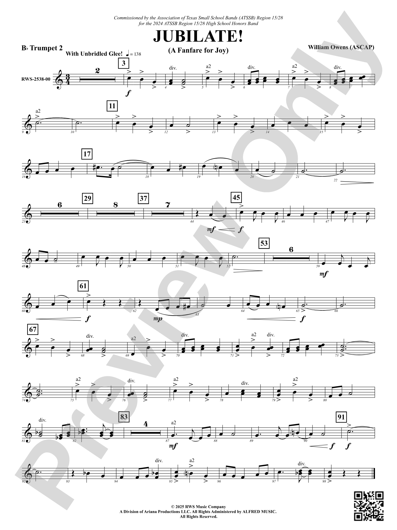 Jubilate! (A Fanfare for Joy): 2nd B-flat Trumpet