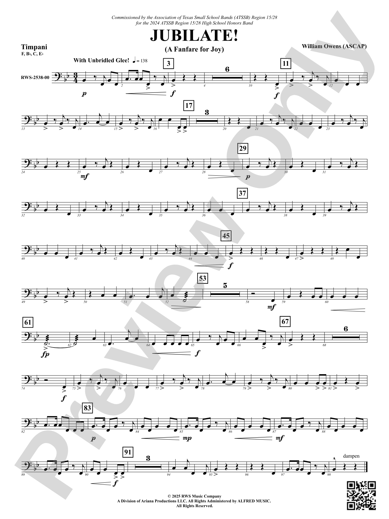 Jubilate! (A Fanfare for Joy): Timpani
