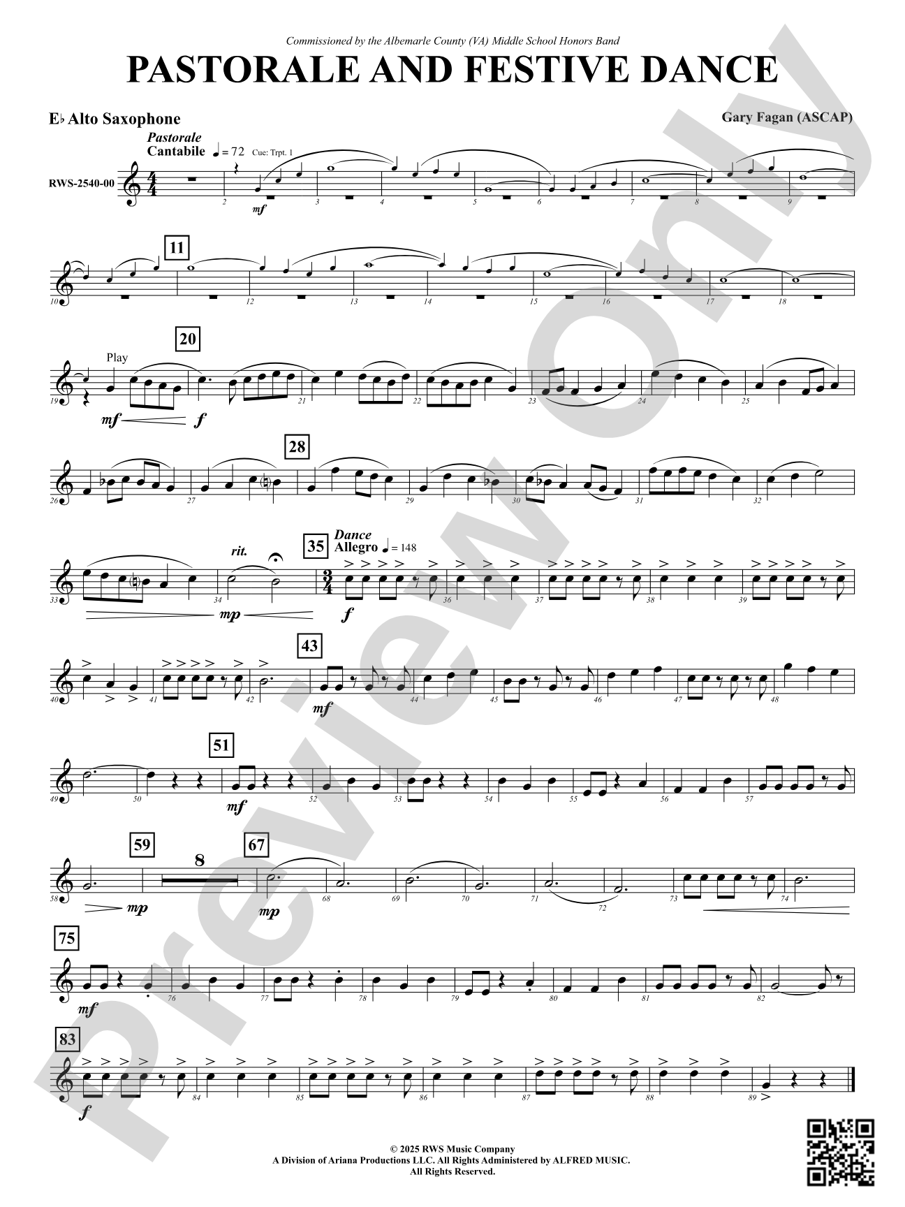 Pastorale And Festive Dance: E-flat Alto Saxophone