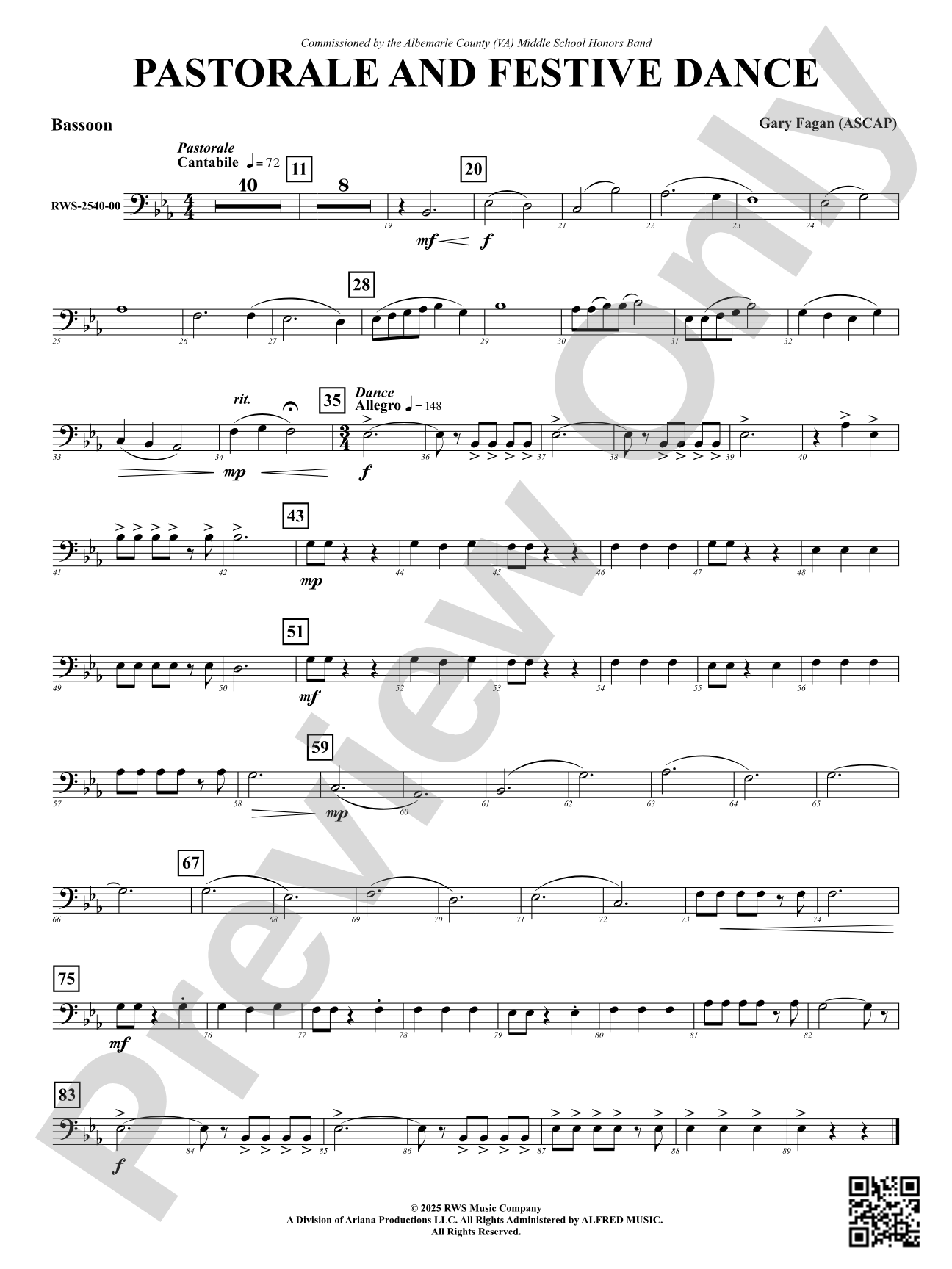Pastorale And Festive Dance: Bassoon