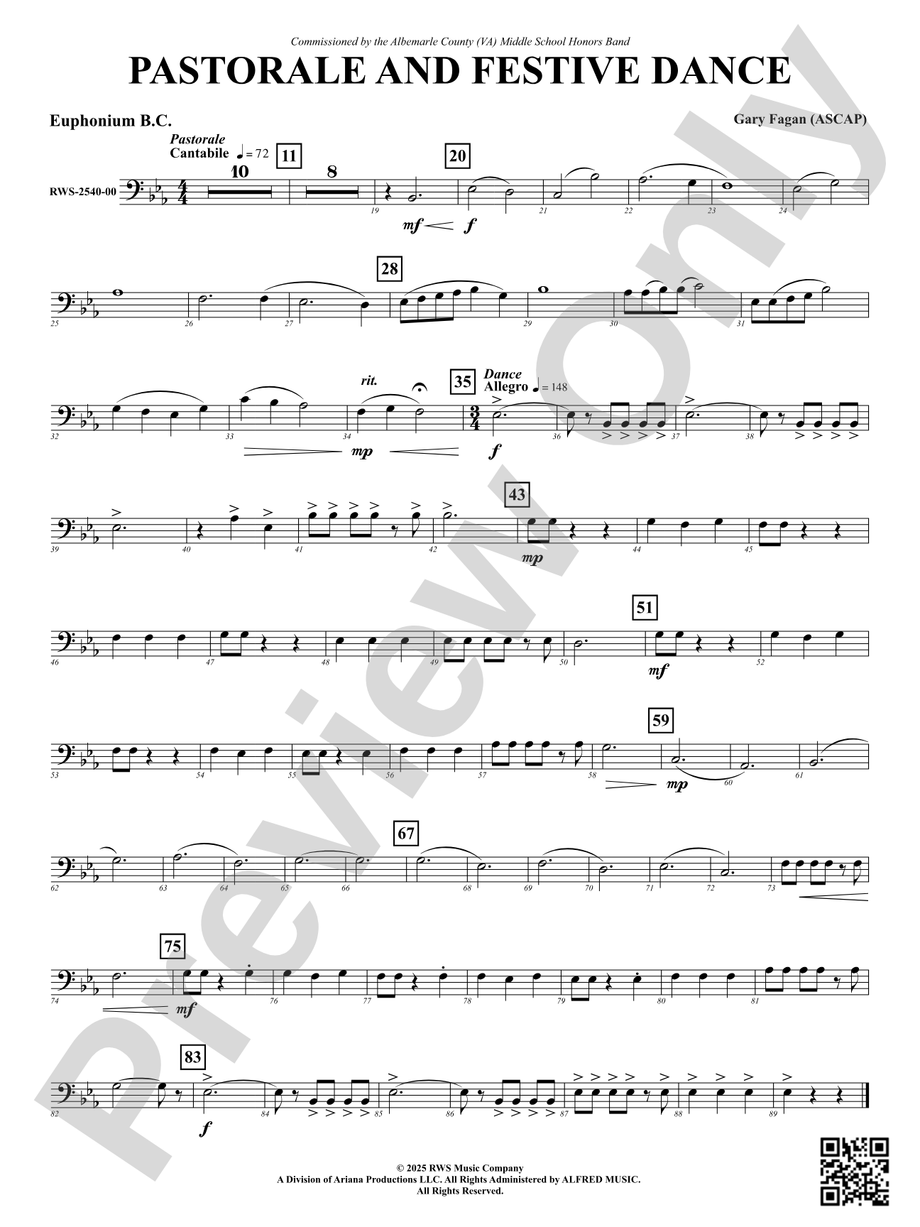 Pastorale And Festive Dance: Euphonium B.C.