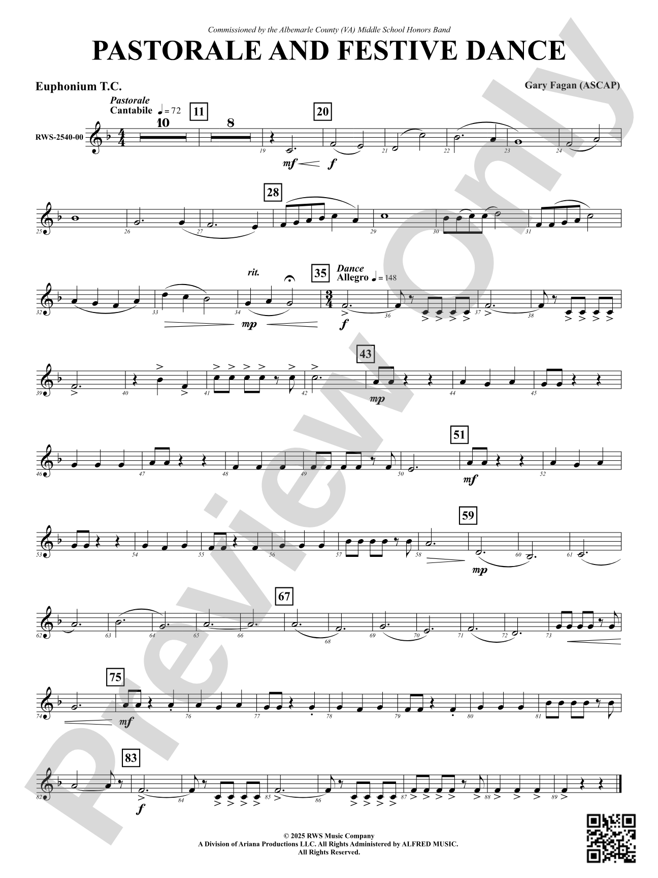 Pastorale And Festive Dance: Euphonium T.C.