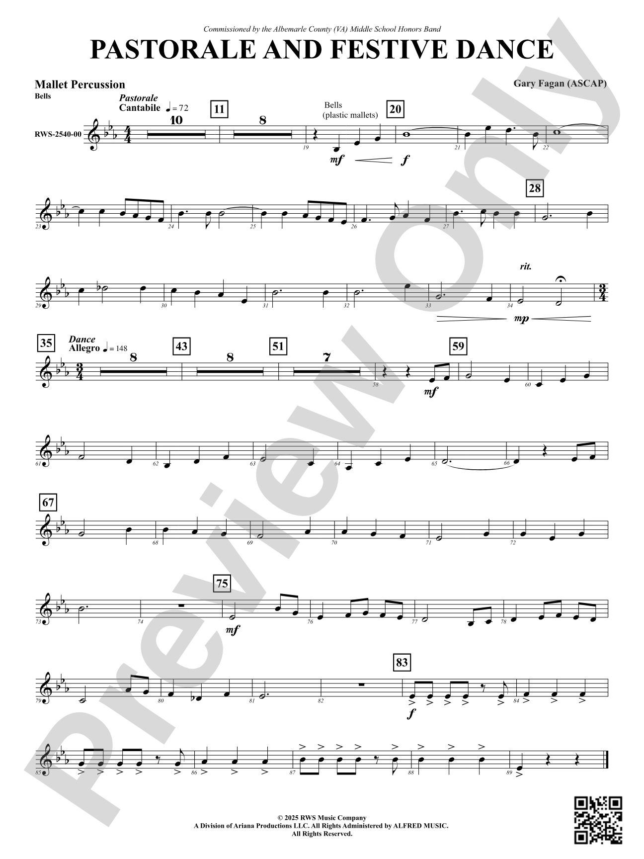 Pastorale And Festive Dance: Mallet Percussion: Bells