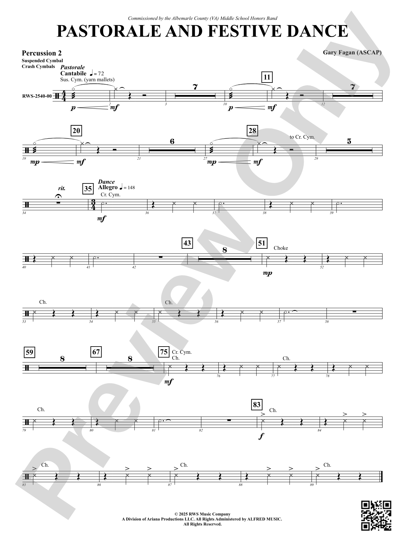 Pastorale And Festive Dance: 2nd Percussion