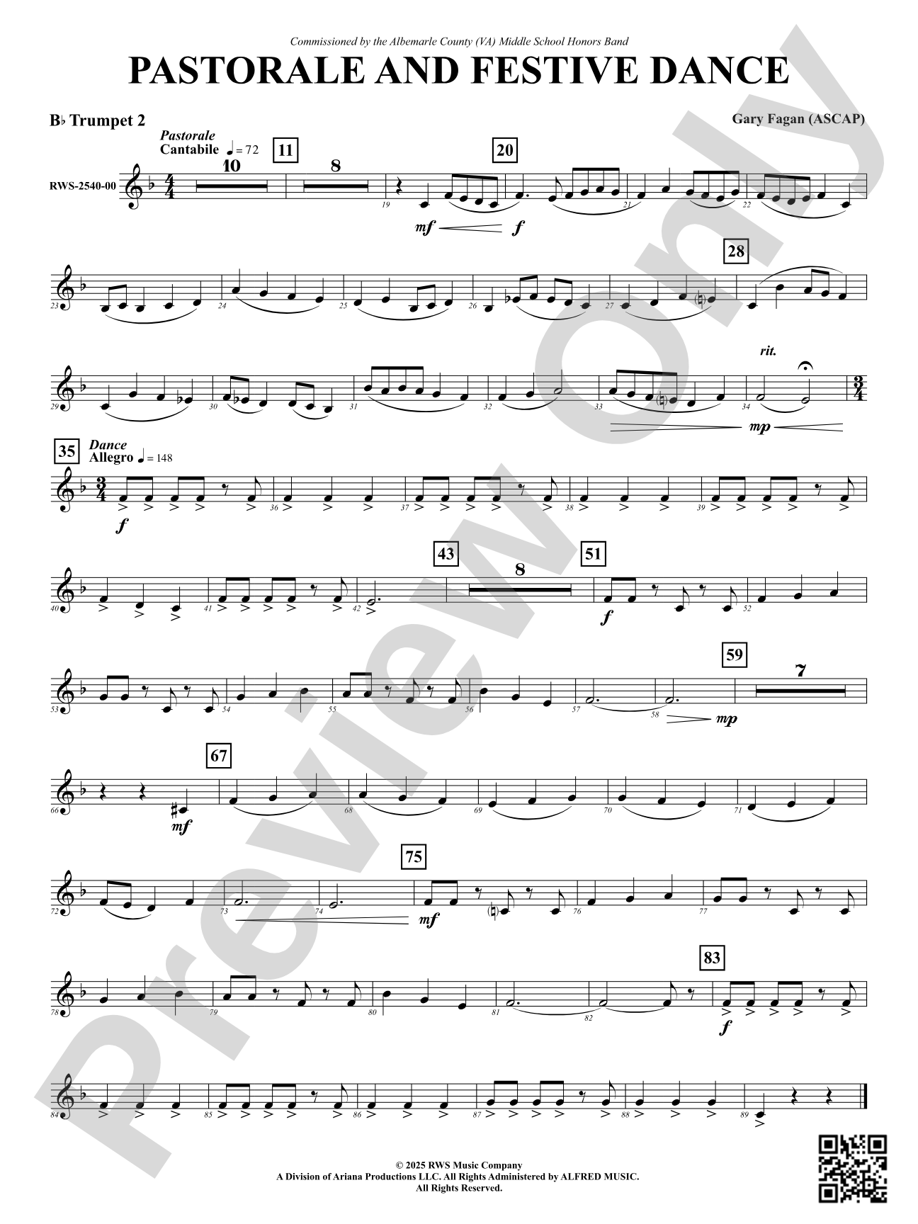 Pastorale And Festive Dance: 2nd B-flat Trumpet