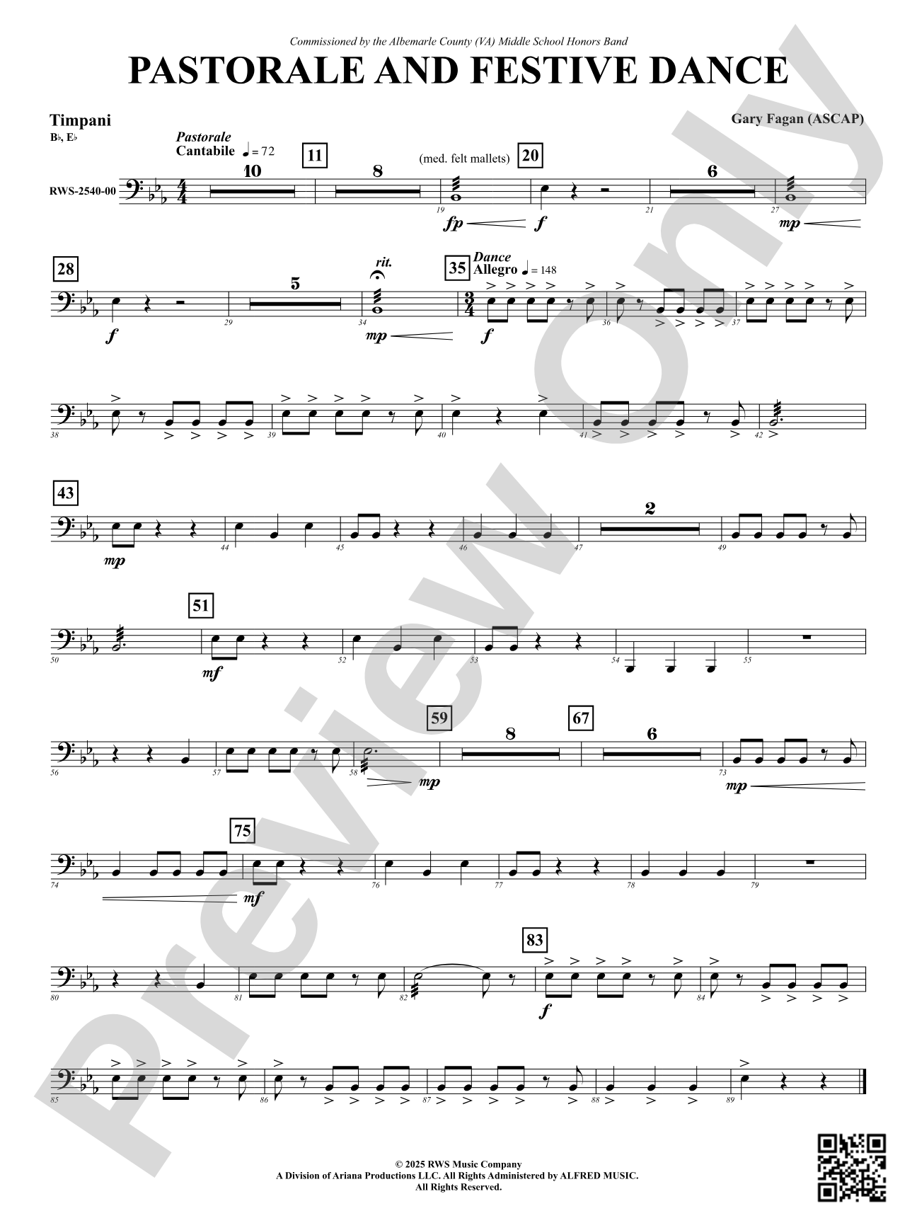 Pastorale And Festive Dance: Timpani