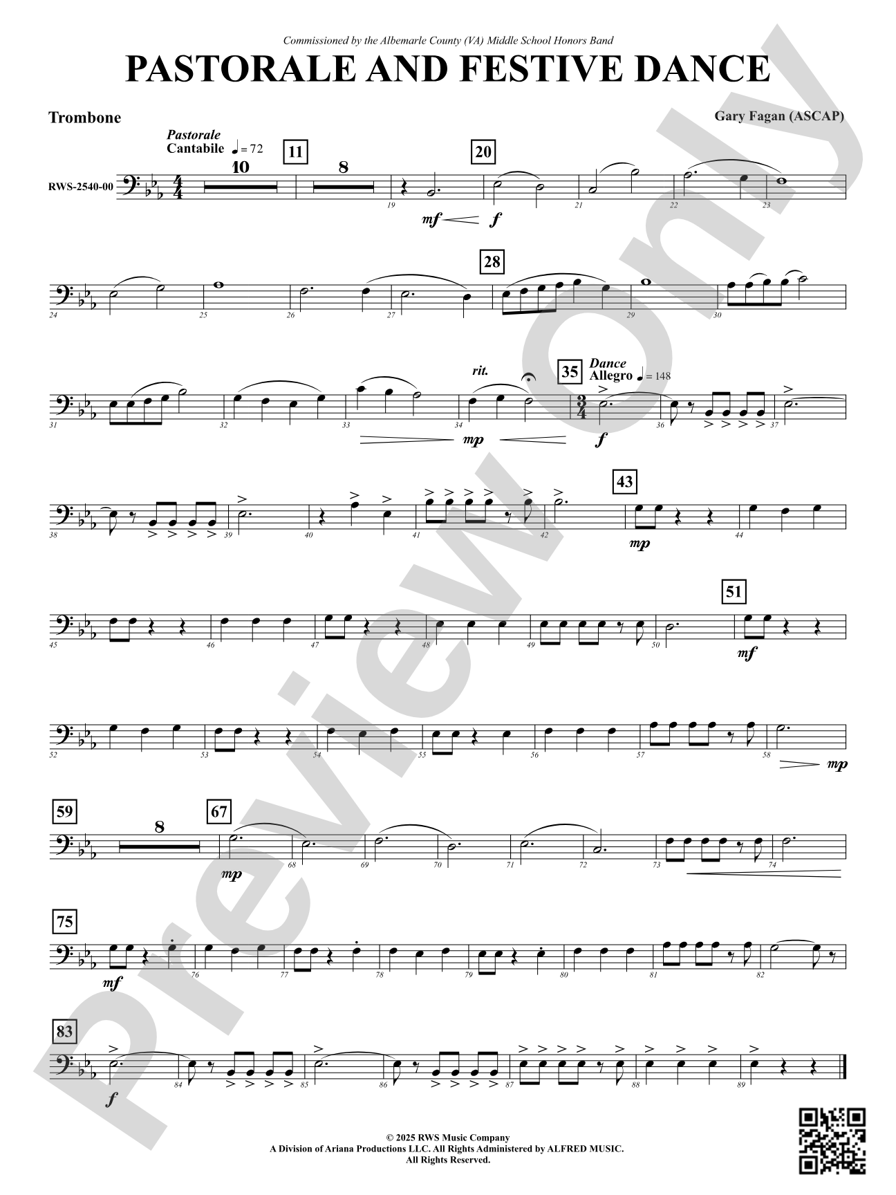 Pastorale And Festive Dance: Trombone