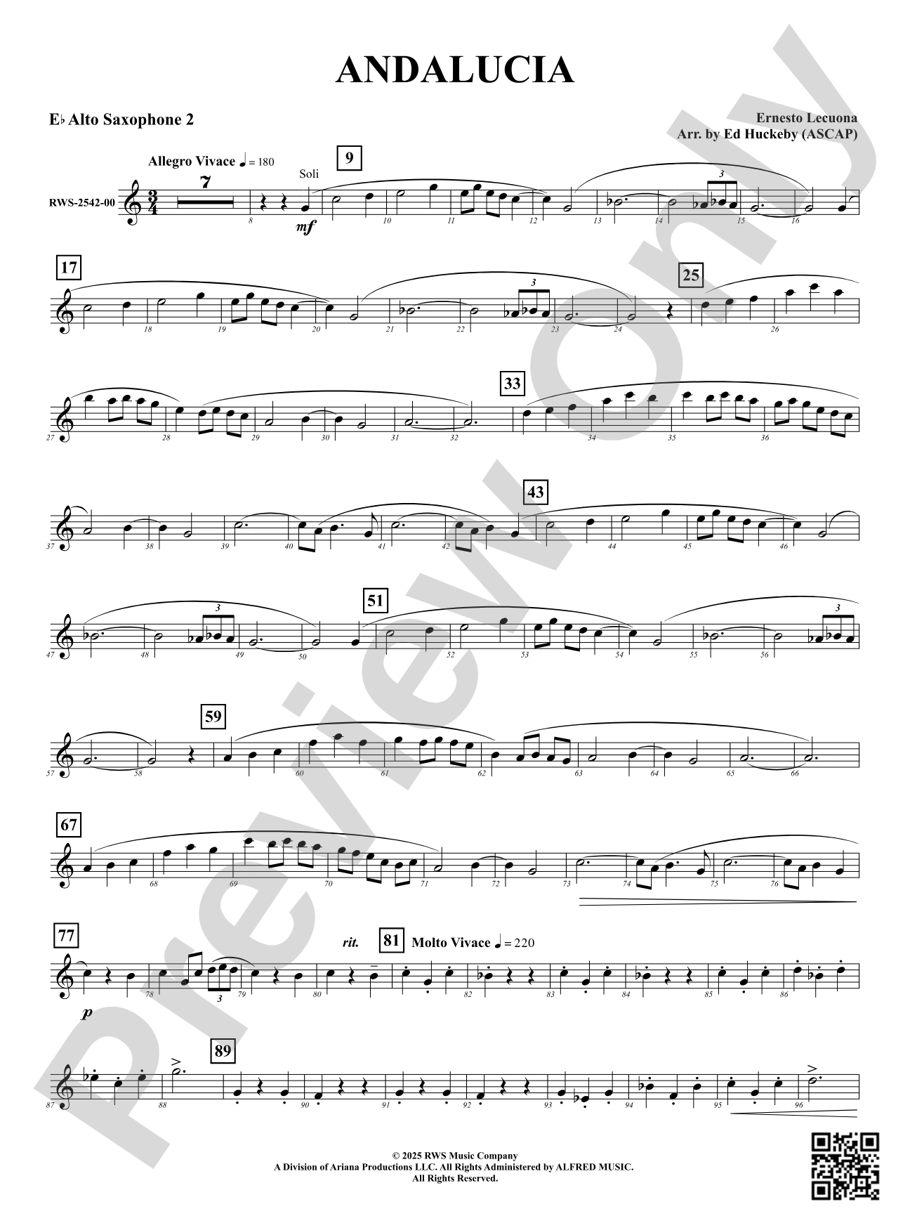 Andalucia: 2nd E-flat Alto Saxophone