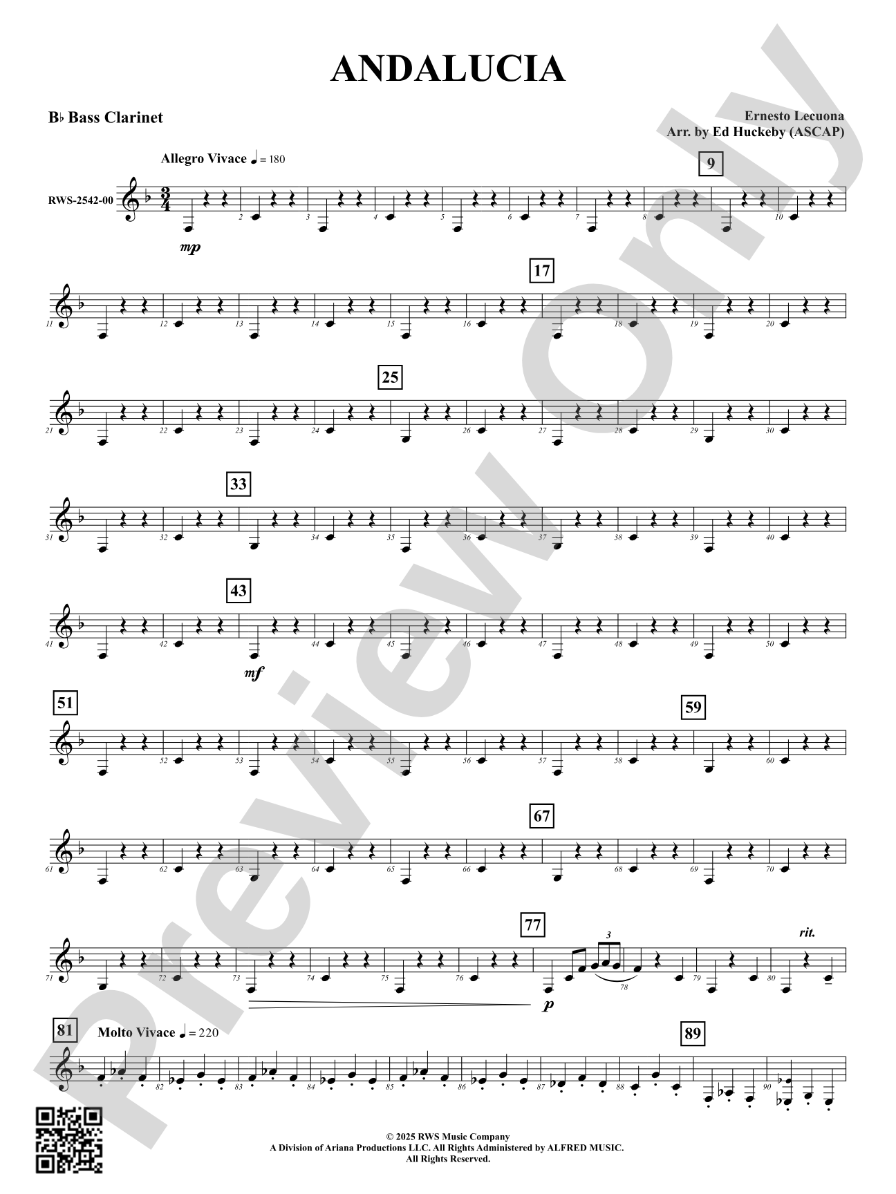 Andalucia: B-flat Bass Clarinet