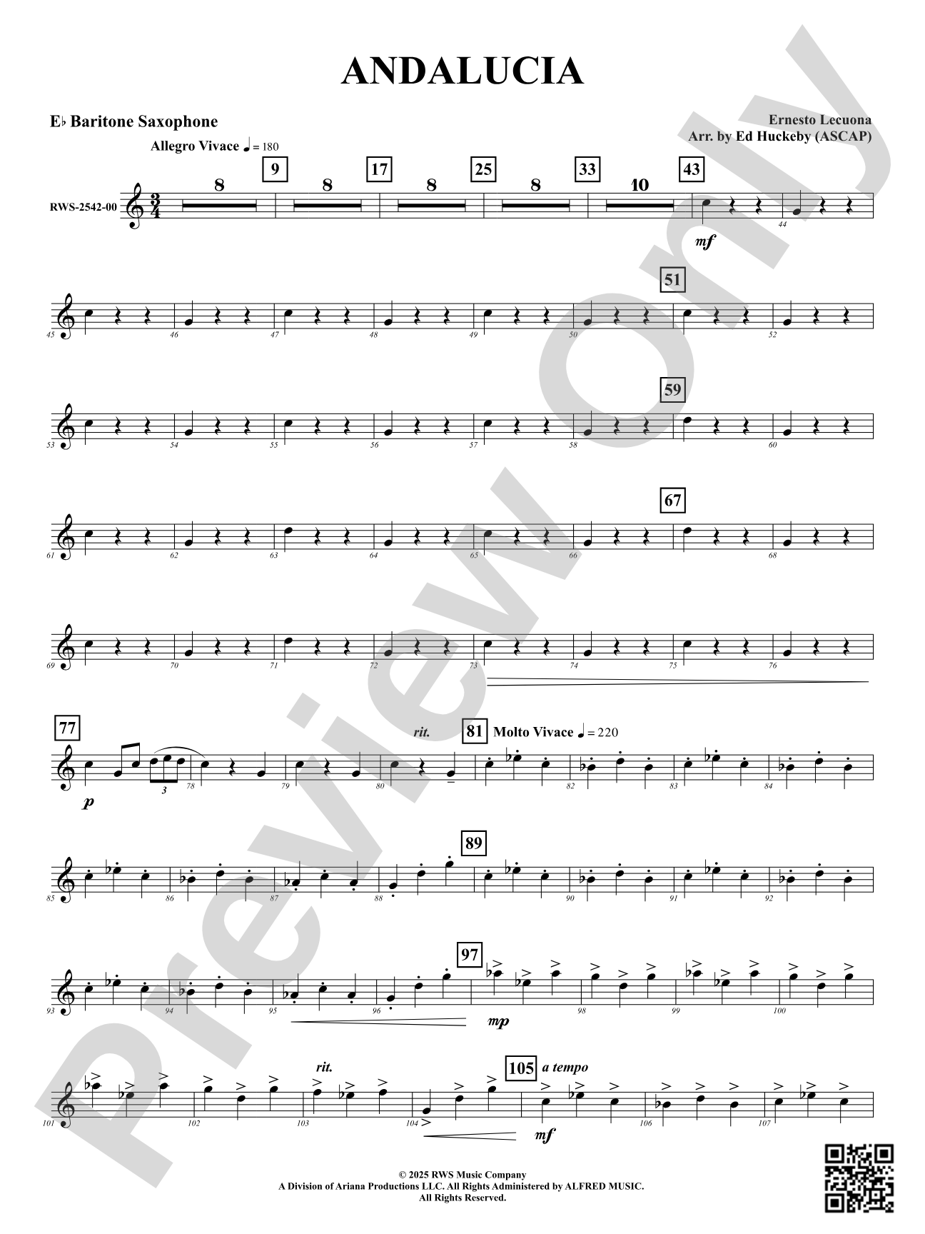 Andalucia: E-flat Baritone Saxophone