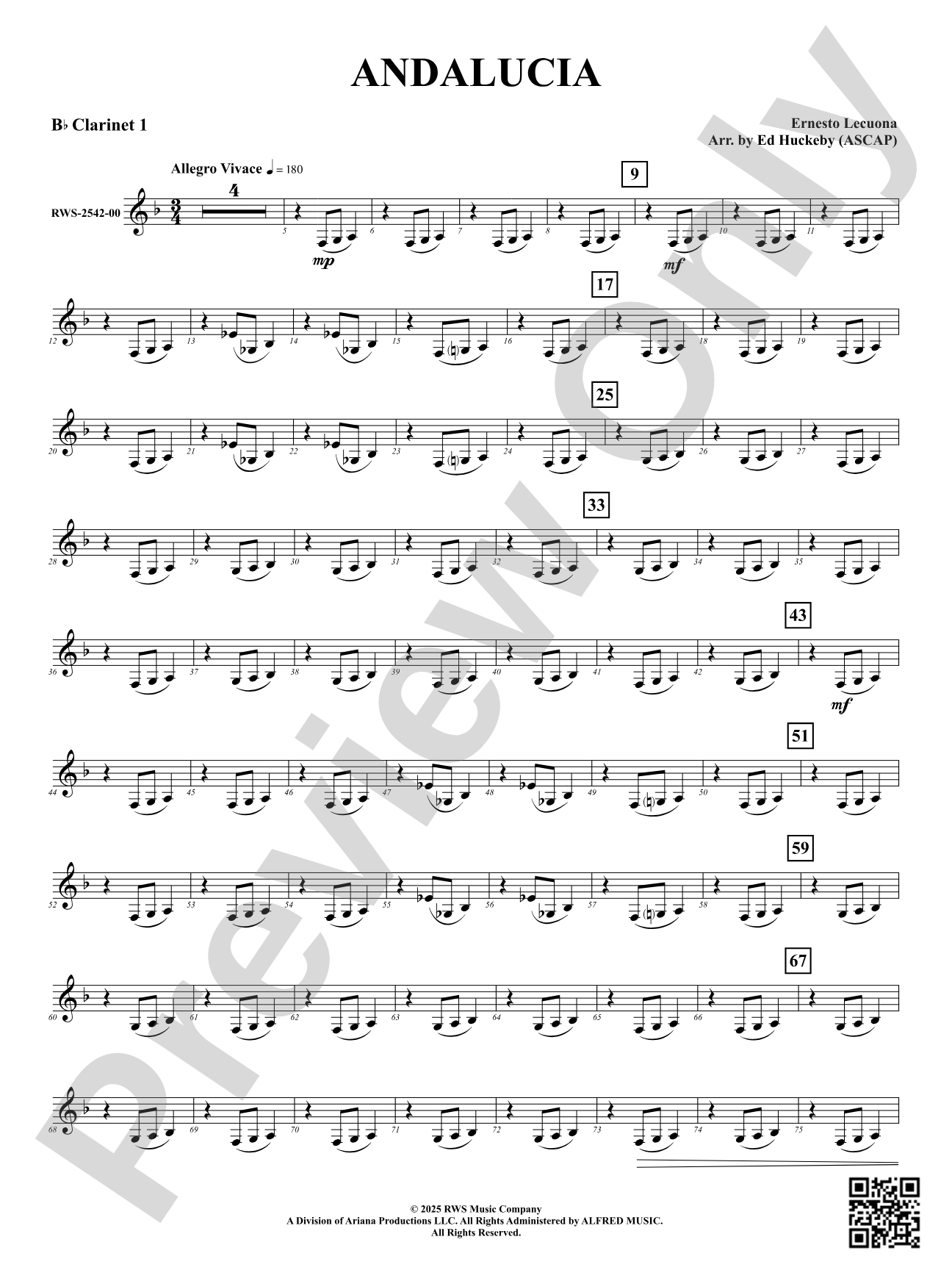 Andalucia: 1st B-flat Clarinet