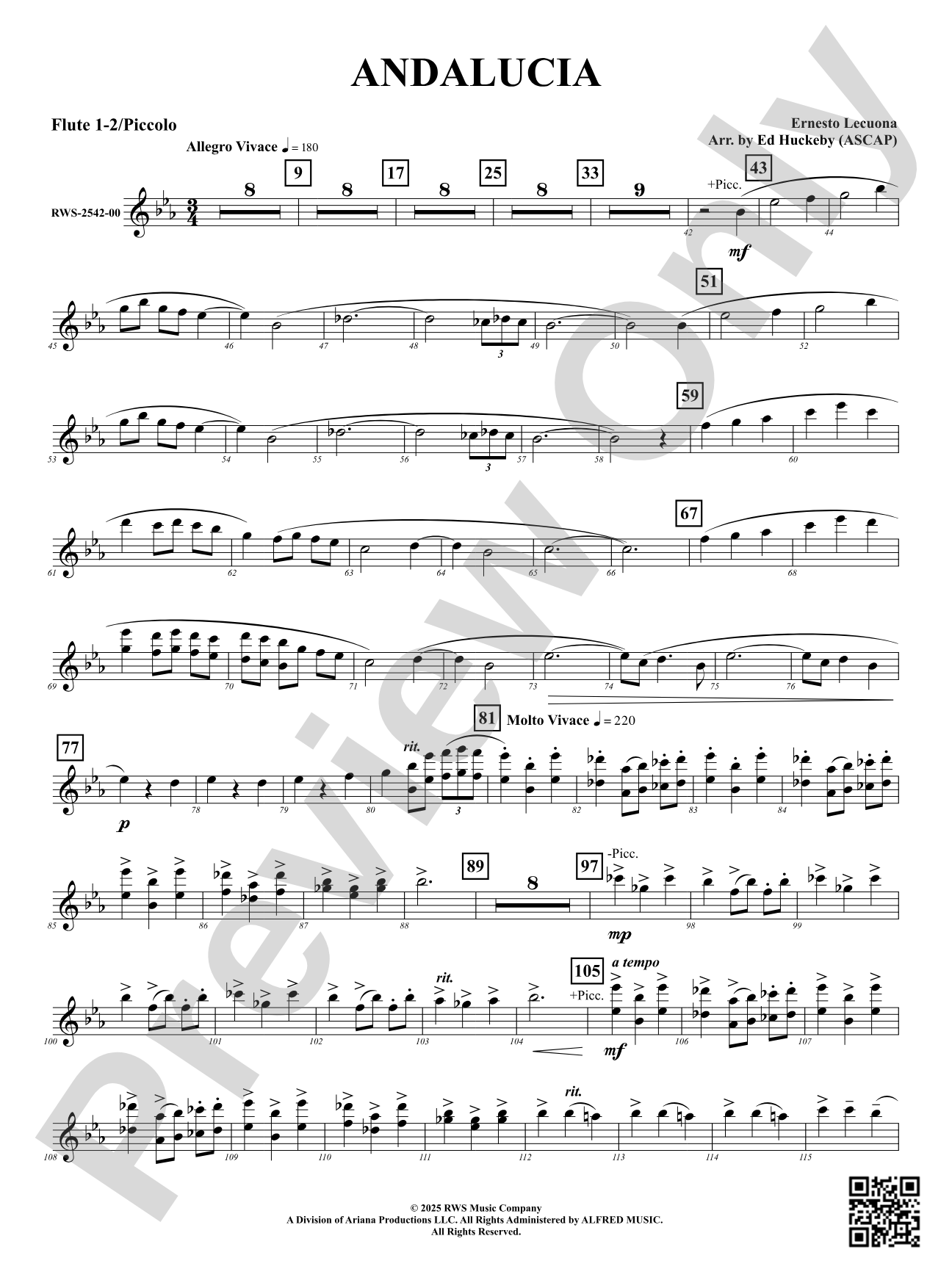 Andalucia: 1st & 2nd Flute / Piccolo