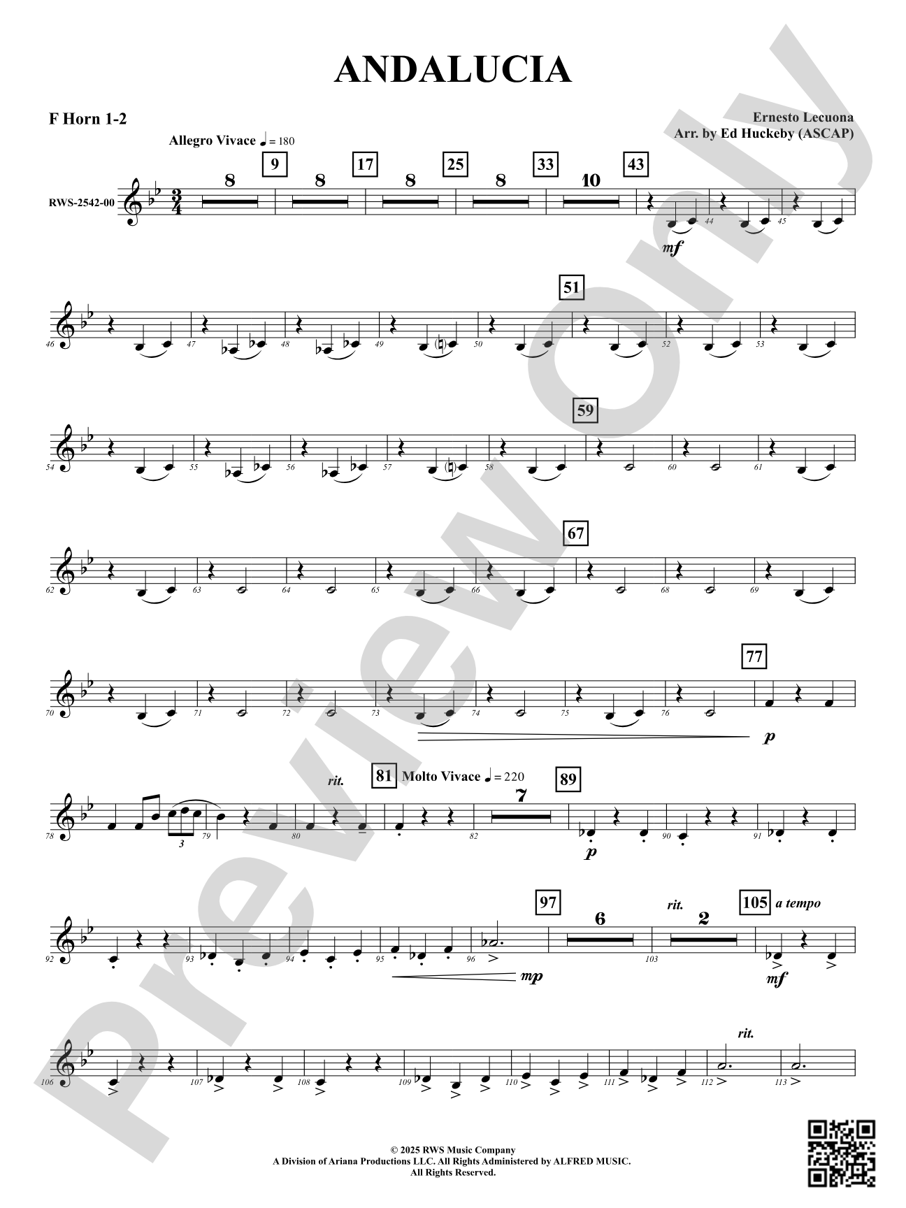 Andalucia: 1st & 2nd F Horn