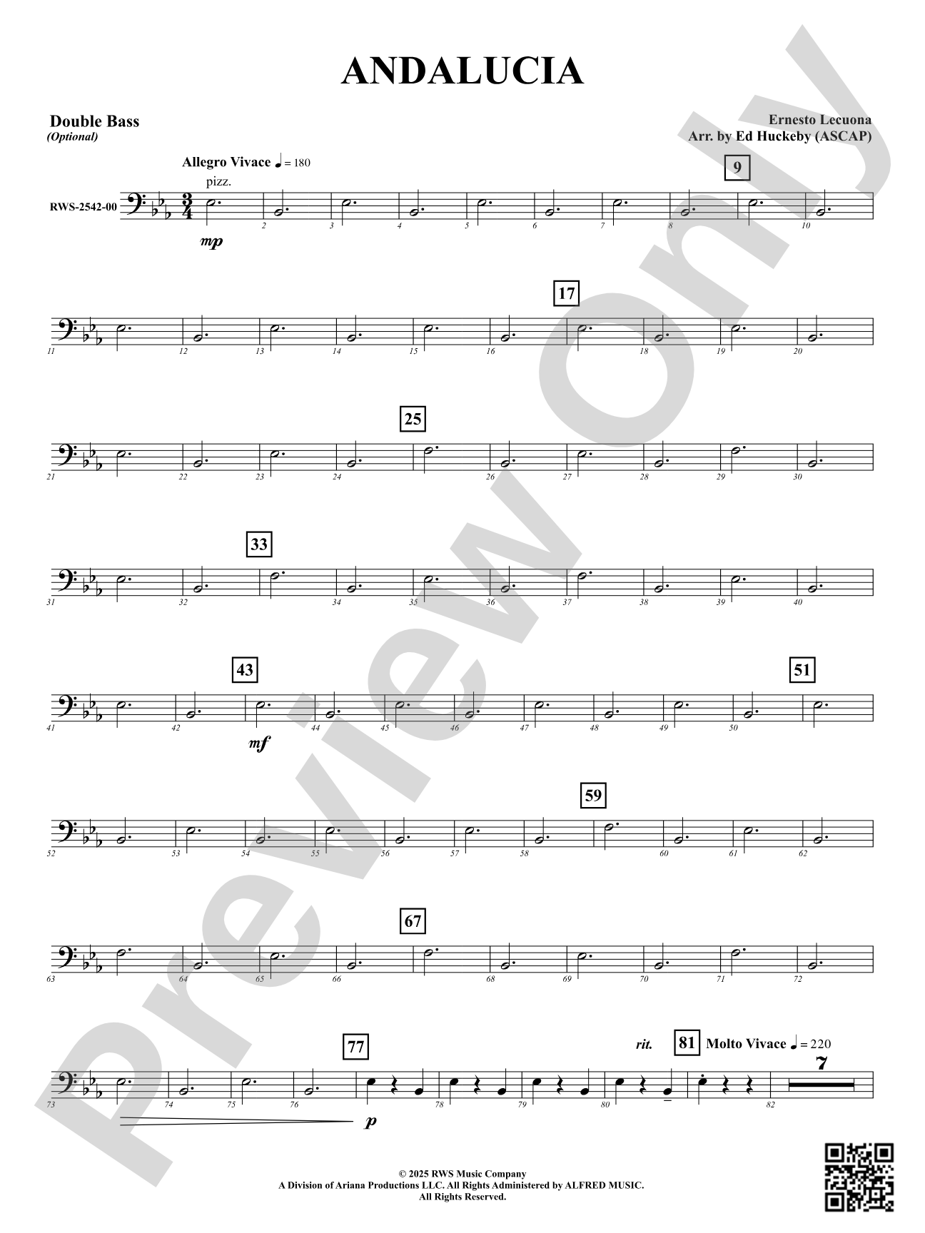 Andalucia: Optional Double Bass