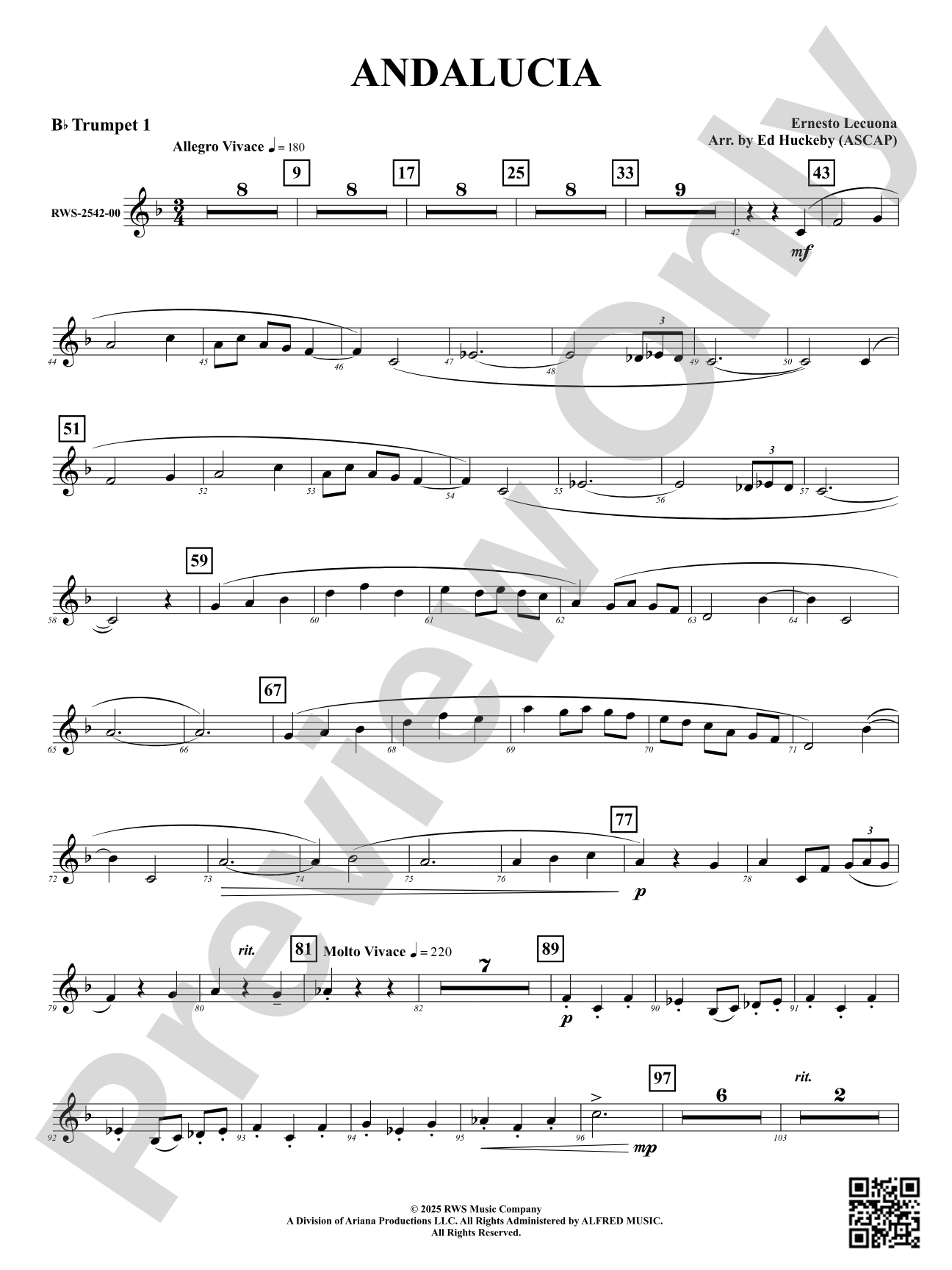 Andalucia: 1st B-flat Trumpet