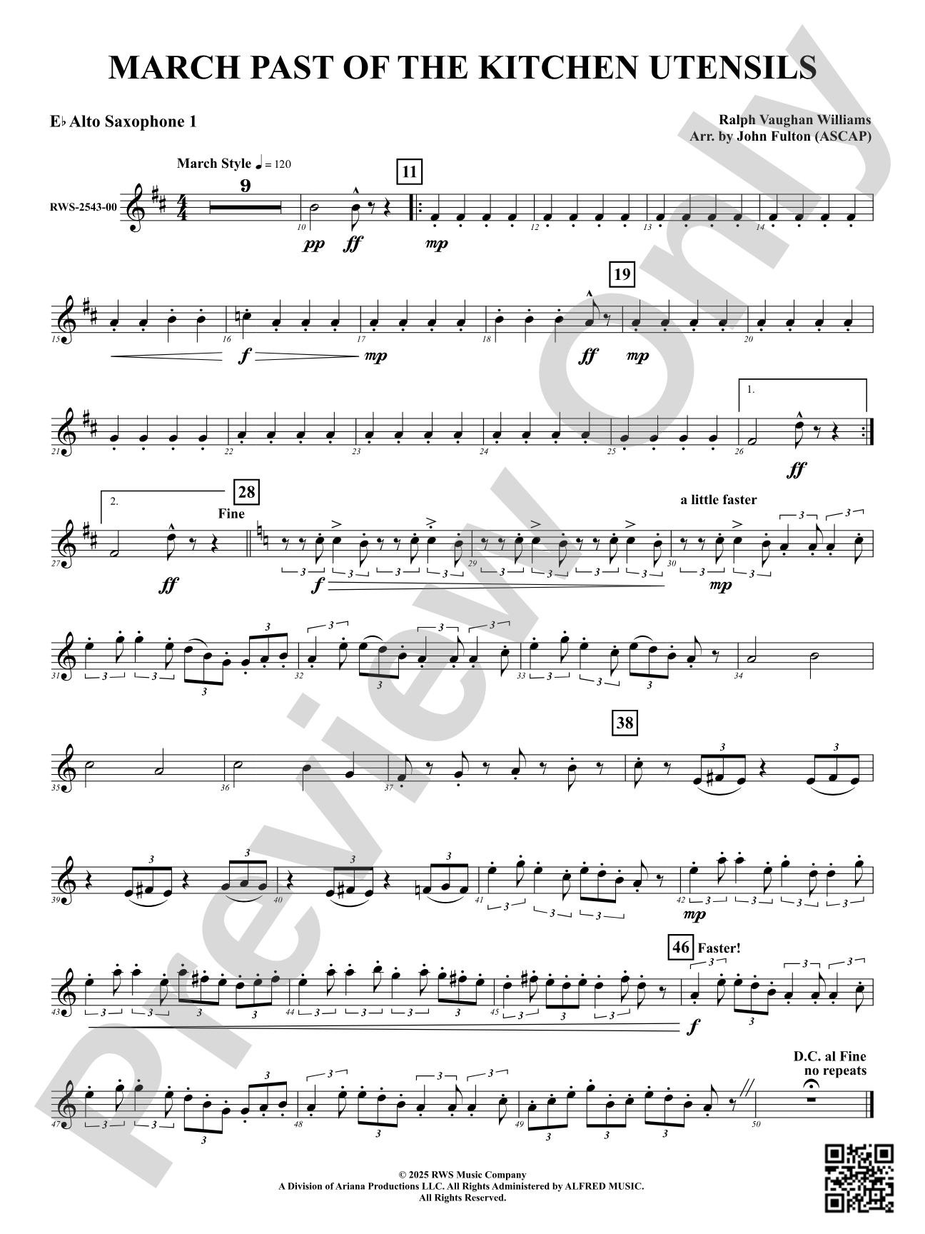 March Past Of The Kitchen Utensils: 1st E-flat Alto Saxophone