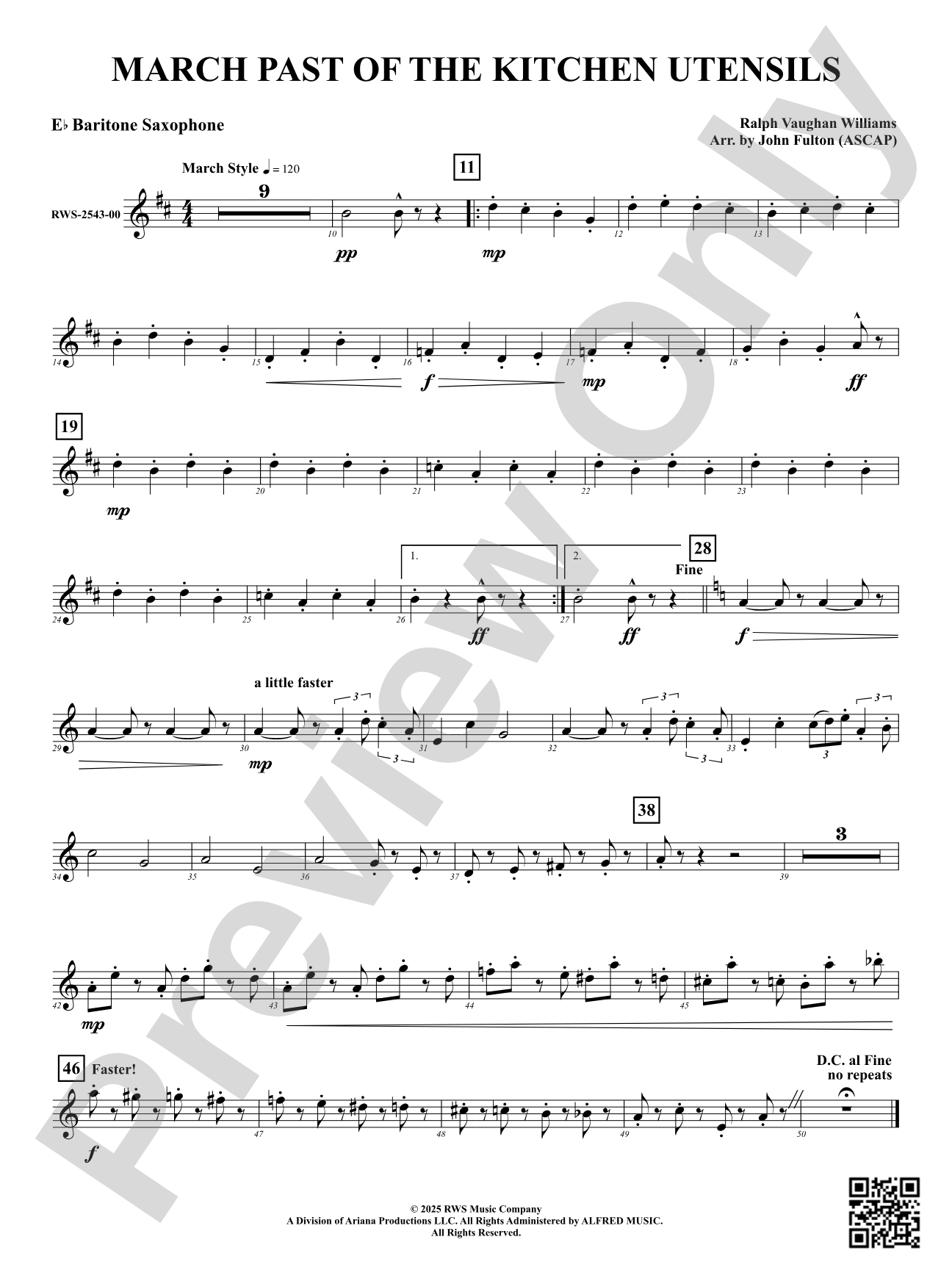 March Past Of The Kitchen Utensils: E-flat Baritone Saxophone