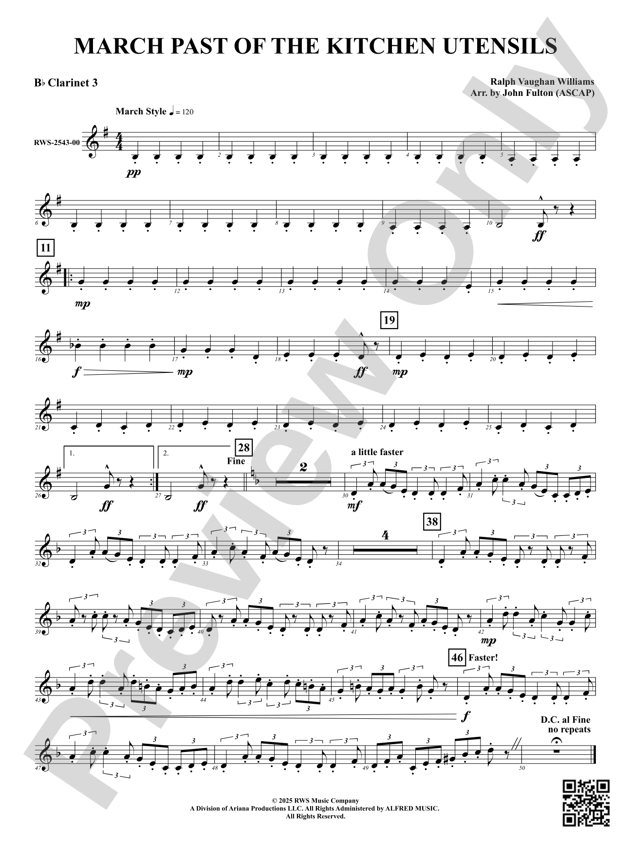 March Past Of The Kitchen Utensils: 3rd B-flat Clarinet