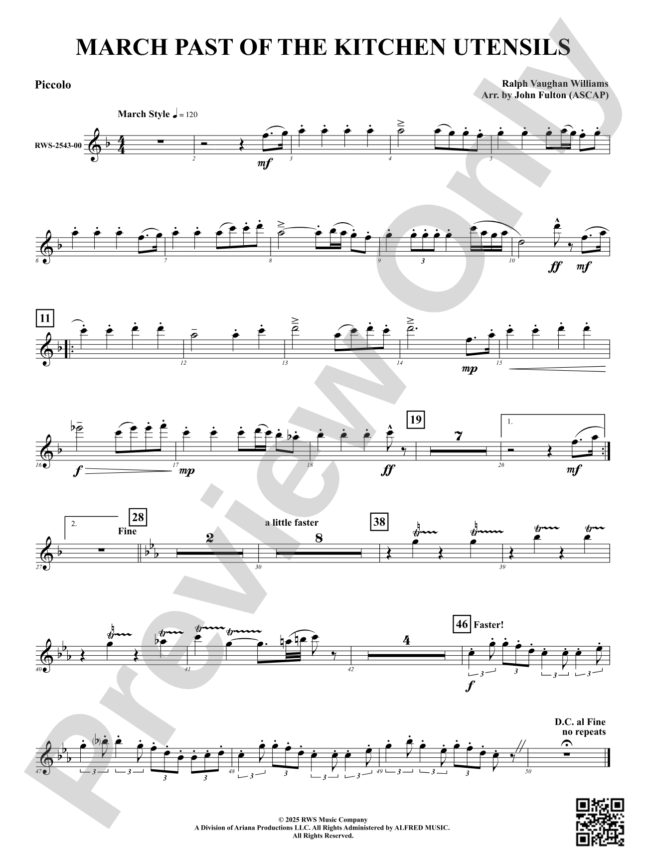 March Past Of The Kitchen Utensils: Piccolo