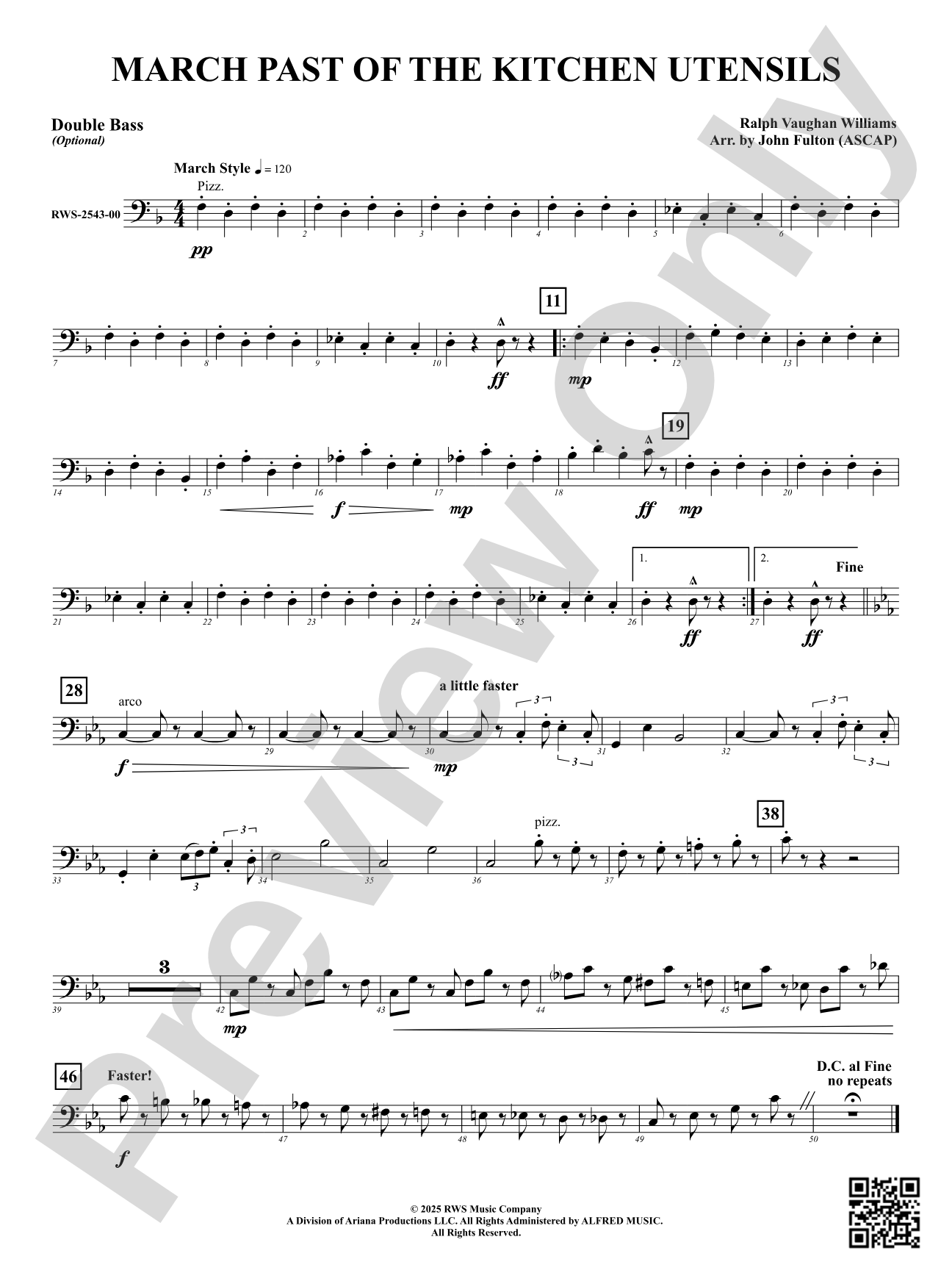 March Past Of The Kitchen Utensils: Optional Double Bass