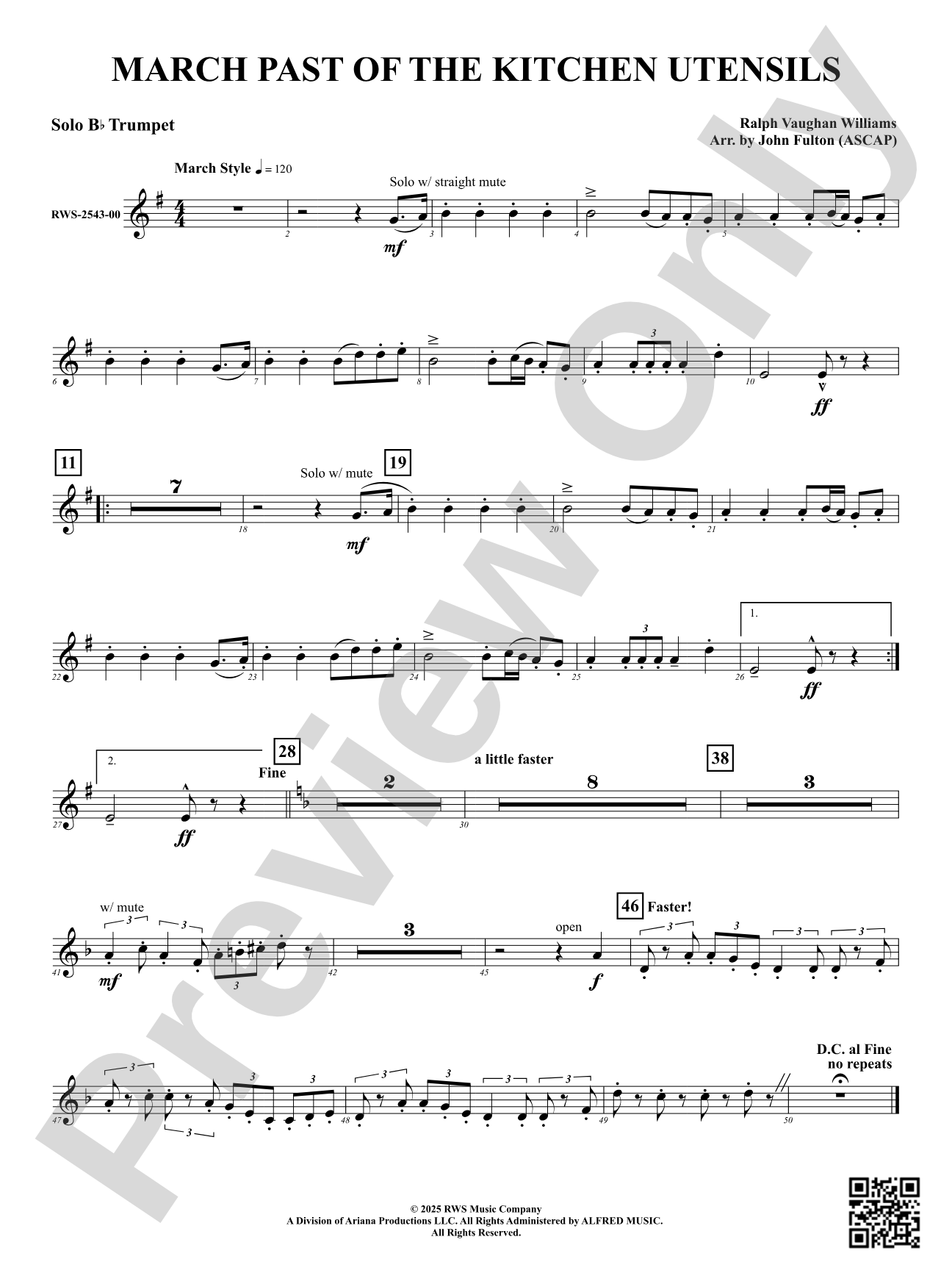 March Past Of The Kitchen Utensils: Solo B-flat Trumpet