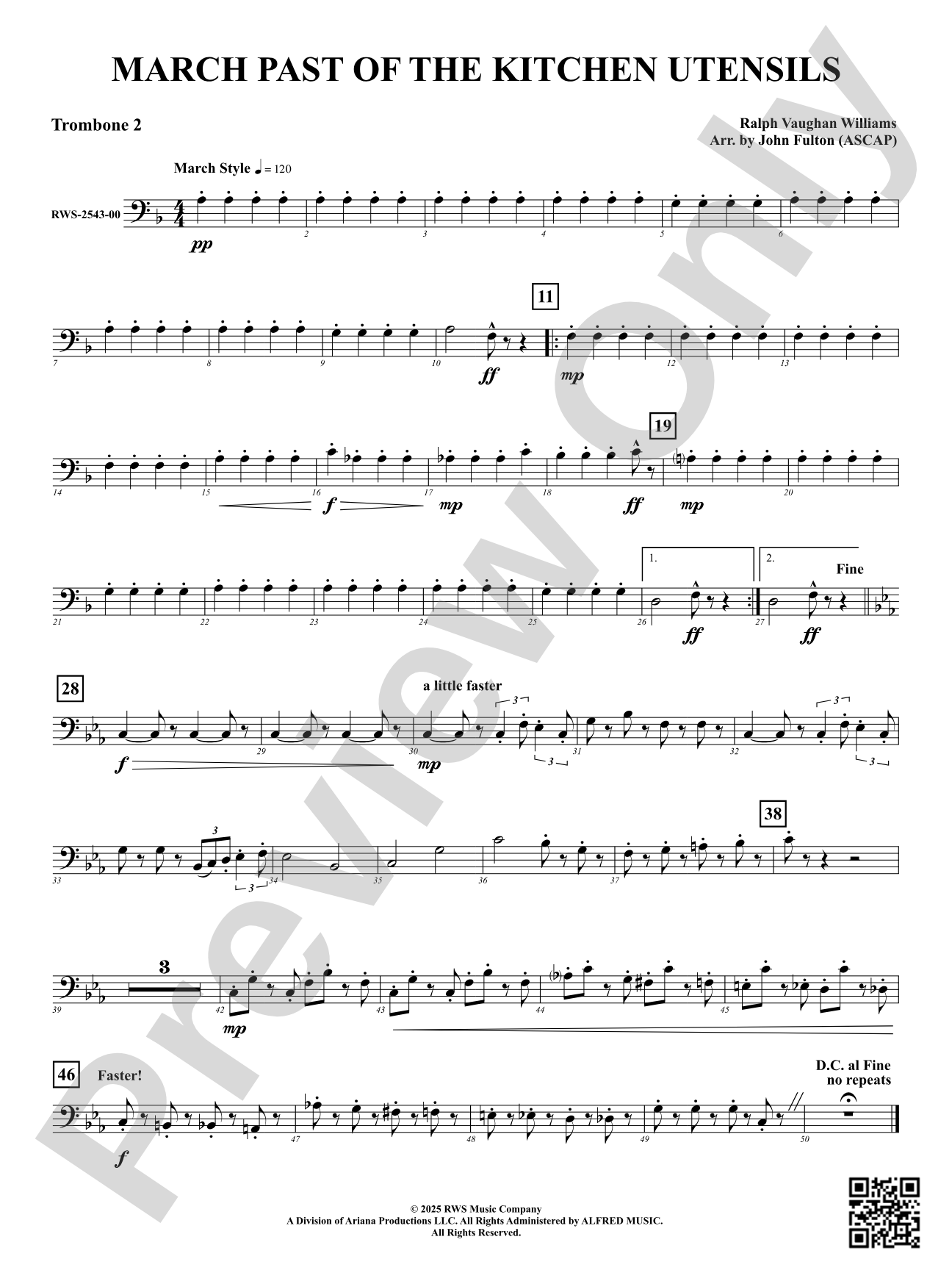 March Past Of The Kitchen Utensils: 2nd Trombone