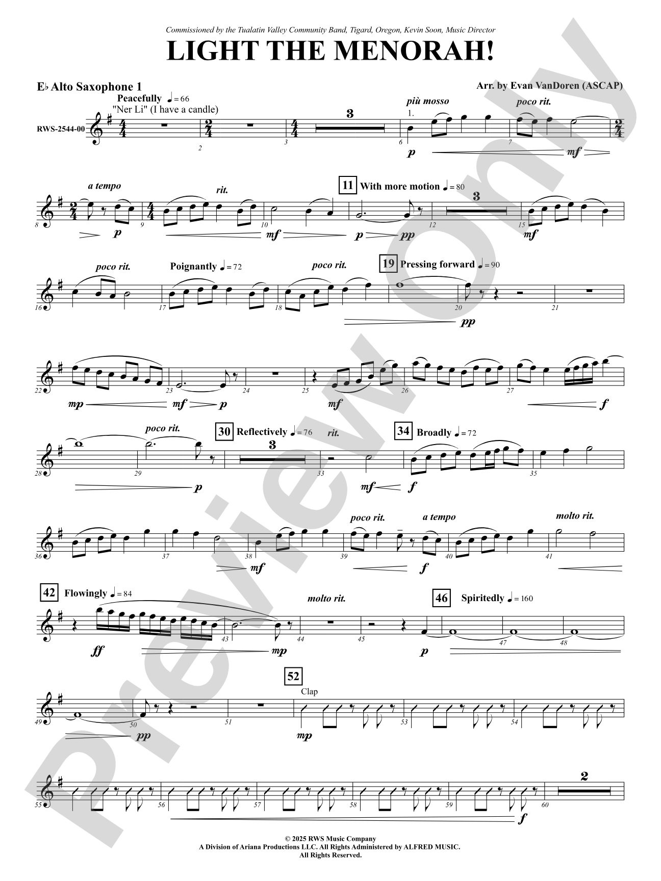 Light The Menorah!: 1st E-flat Alto Saxophone