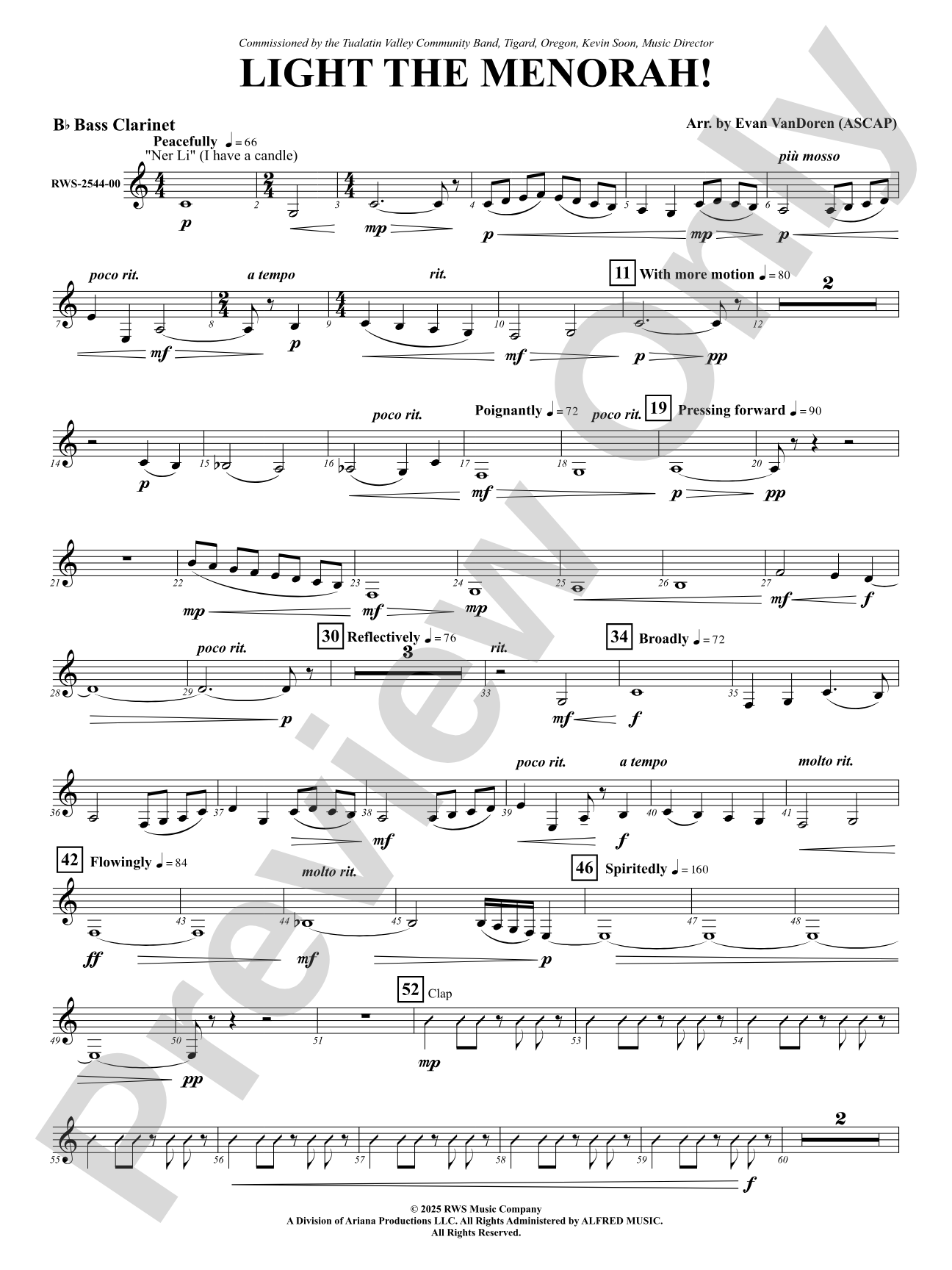 Light The Menorah!: B-flat Bass Clarinet