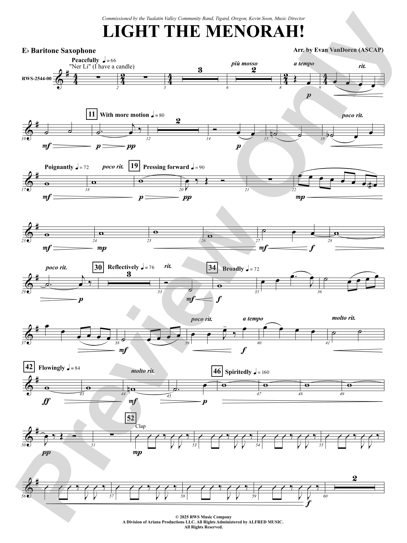 Light The Menorah!: E-flat Baritone Saxophone