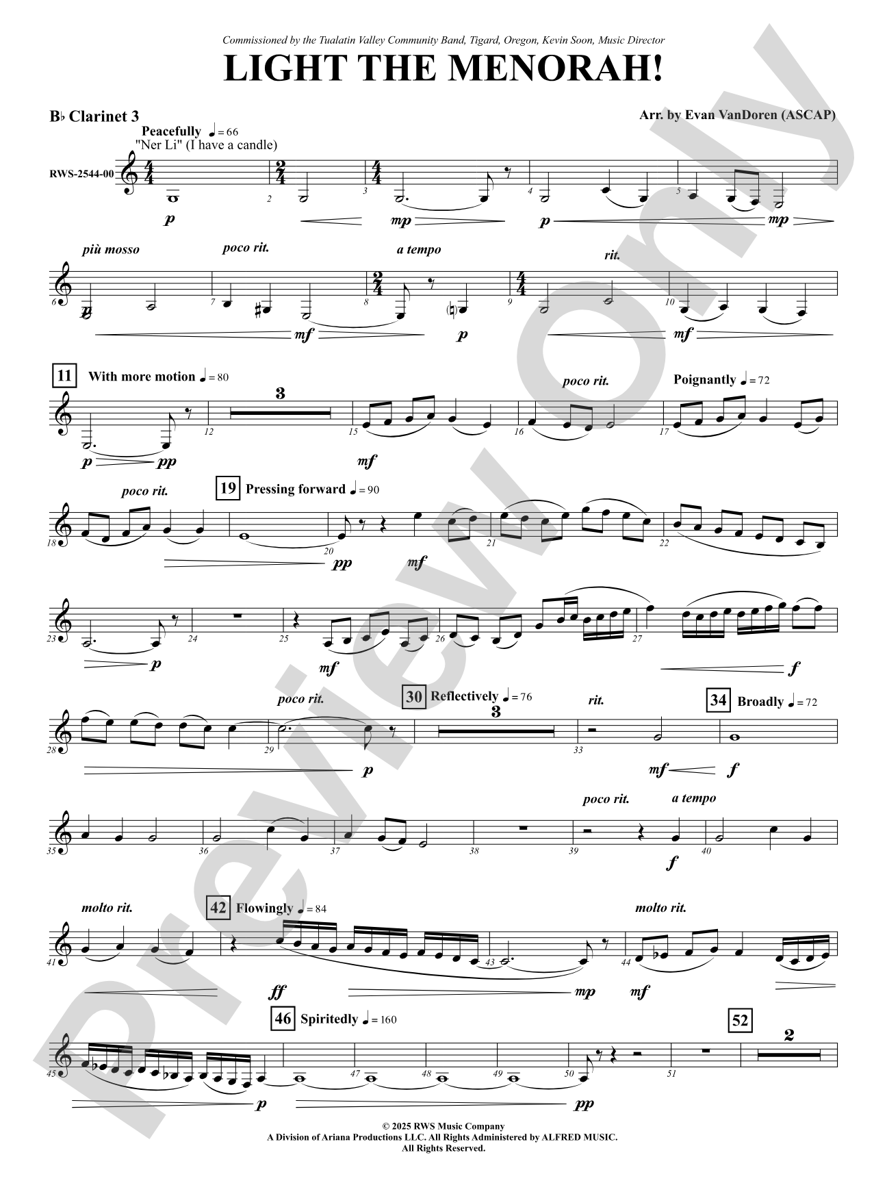 Light The Menorah!: 3rd B-flat Clarinet