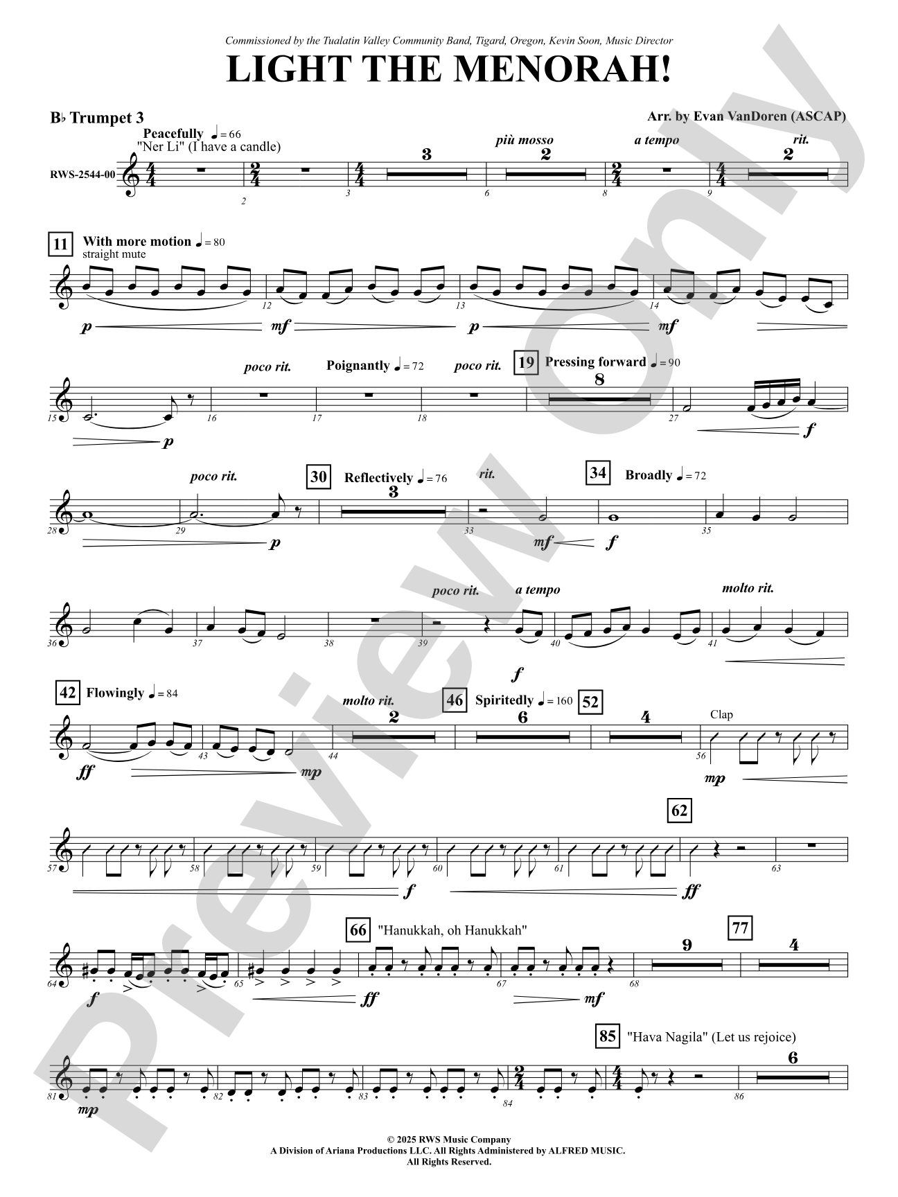 Light The Menorah!: 3rd B-flat Trumpet