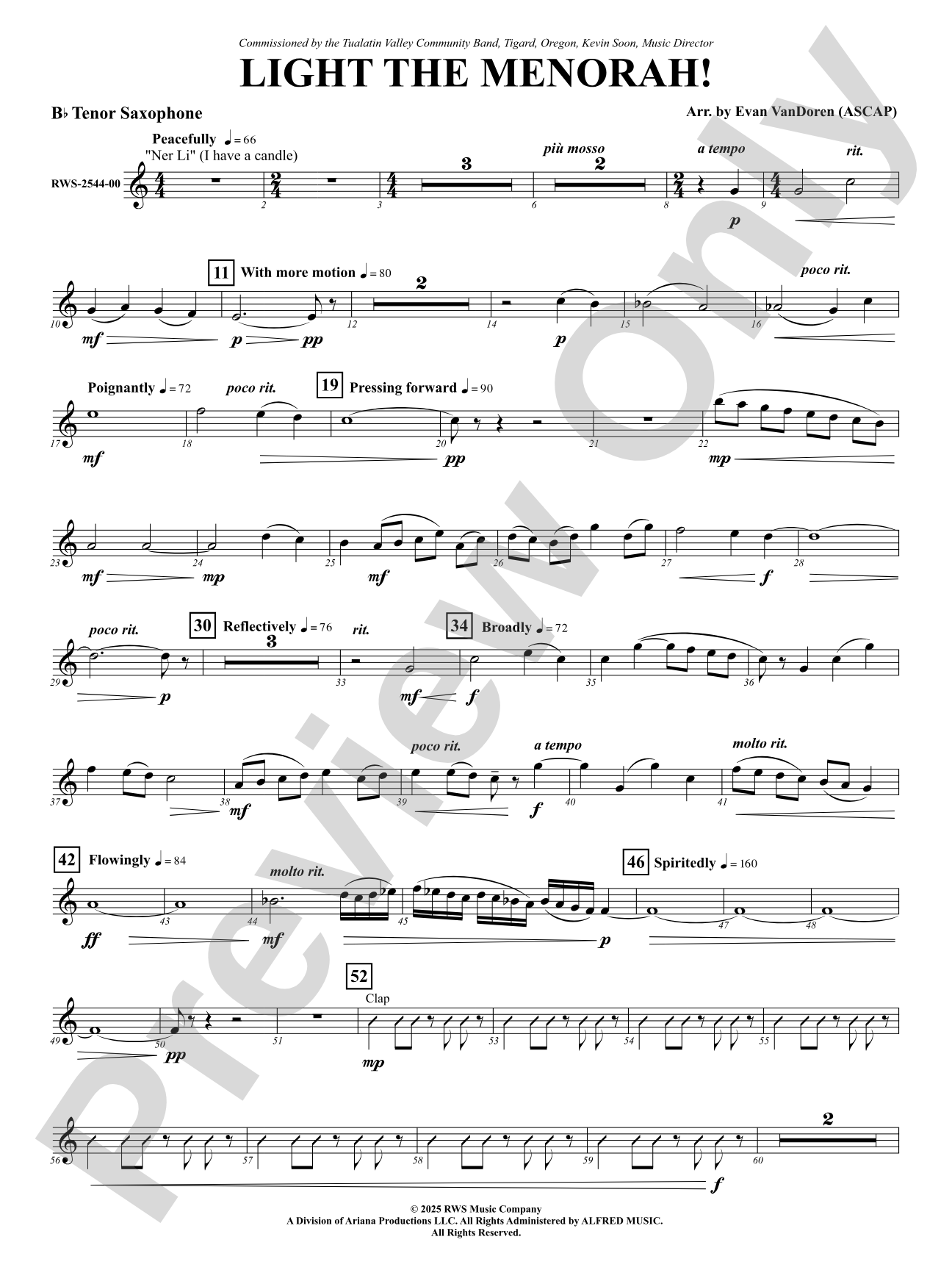 Light The Menorah!: B-flat Tenor Saxophone