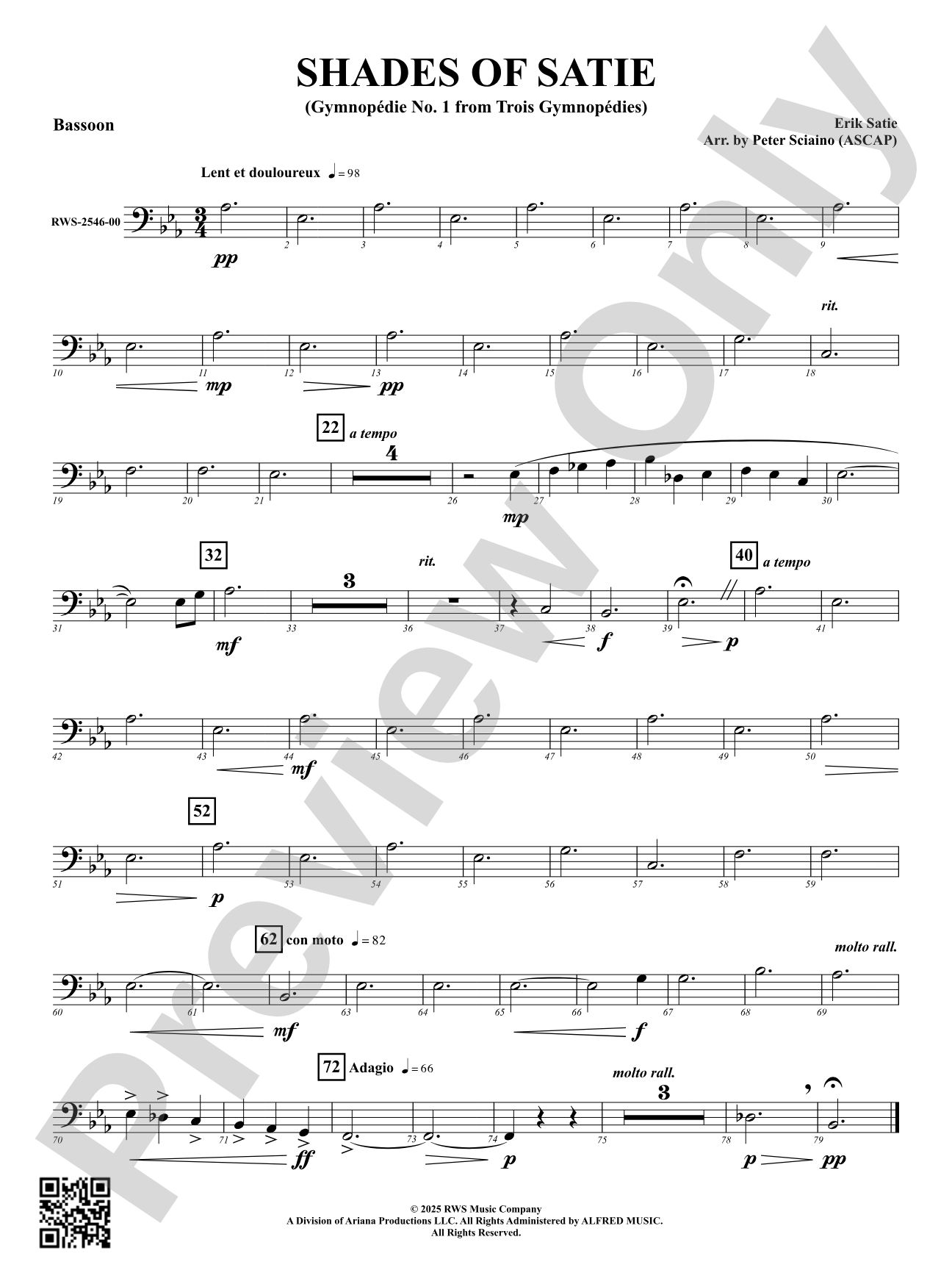 Shades Of Satie (Gymnopédie No. 1 from Trois Gymnopédies): Bassoon