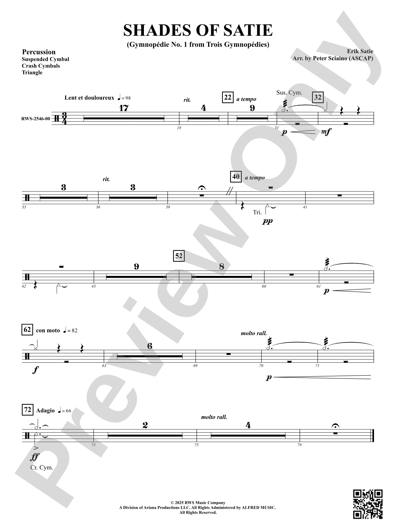 Shades Of Satie (Gymnopédie No. 1 from Trois Gymnopédies): 1st Percussion