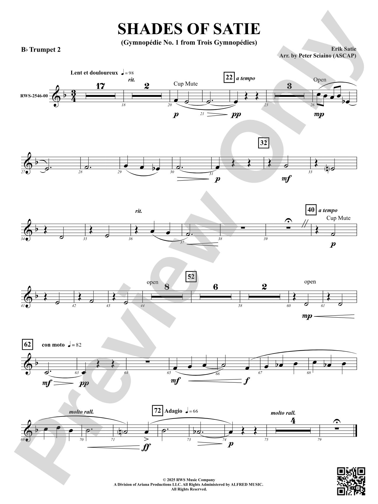 Shades Of Satie (Gymnopédie No. 1 from Trois Gymnopédies): 2nd B-flat Trumpet