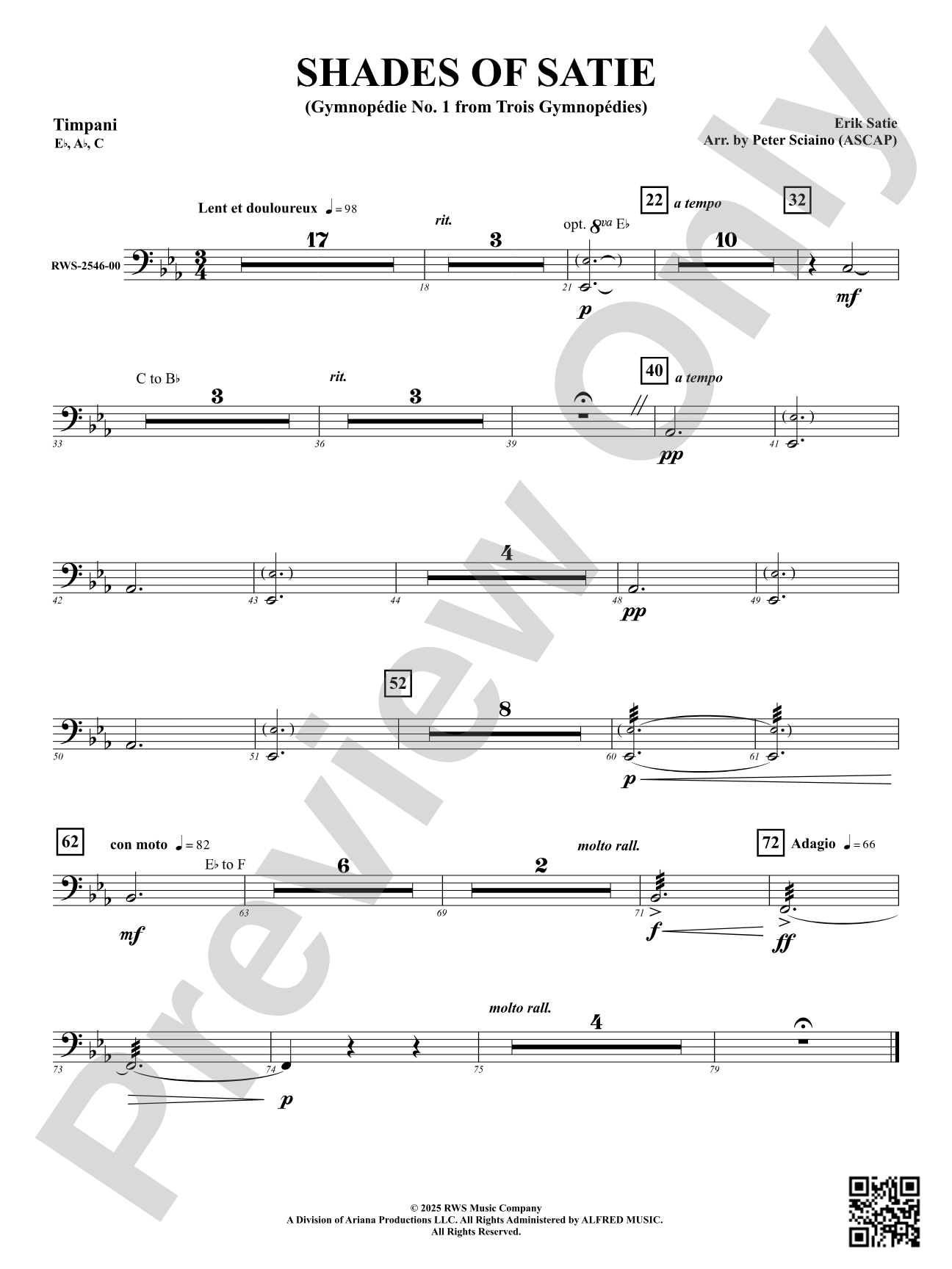 Shades Of Satie (Gymnopédie No. 1 from Trois Gymnopédies): Timpani